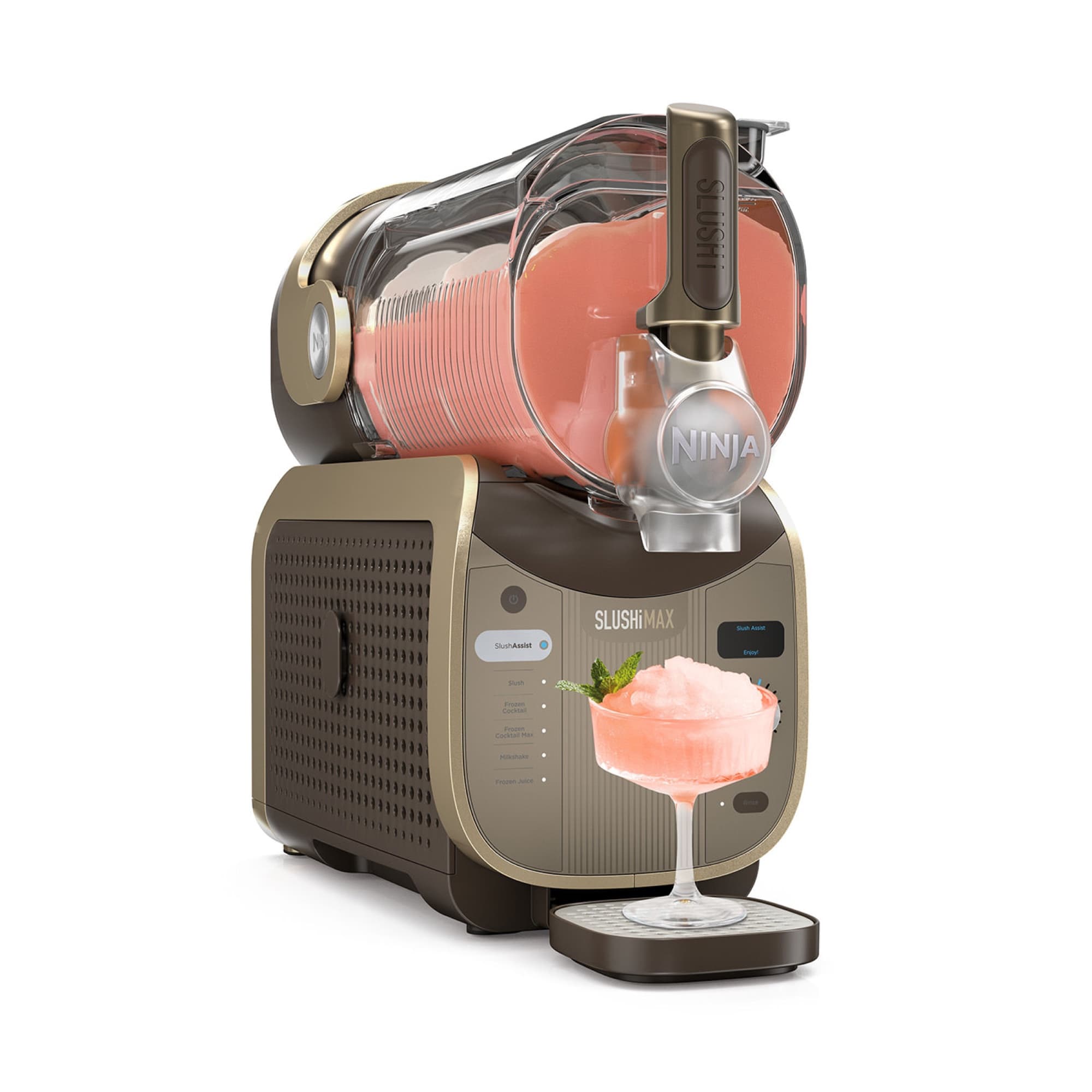SLUSHi MAX från sidan med ett glas slush