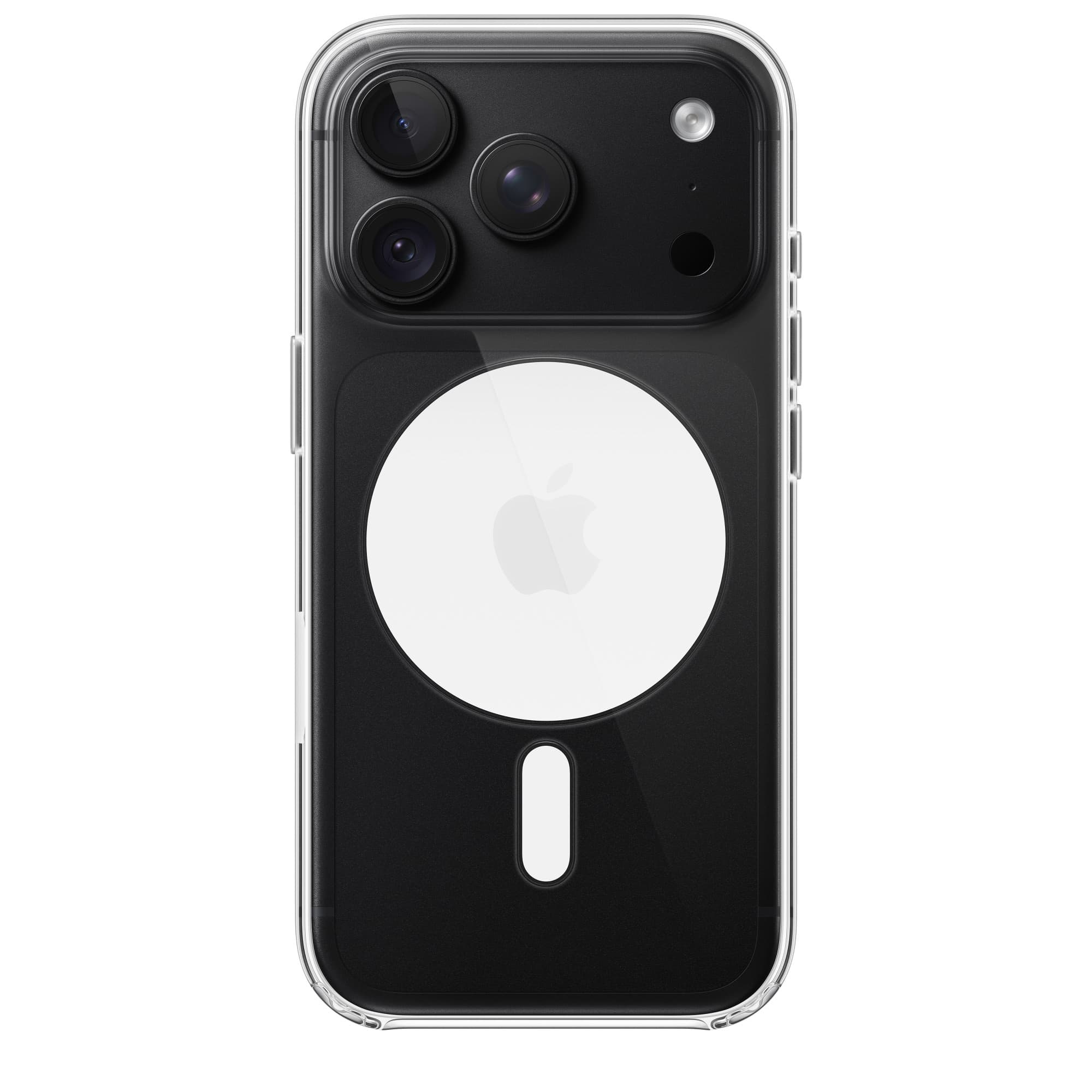 Transparent skal till iPhone 18 Pro och 18 Pro Max från en annan vinkel