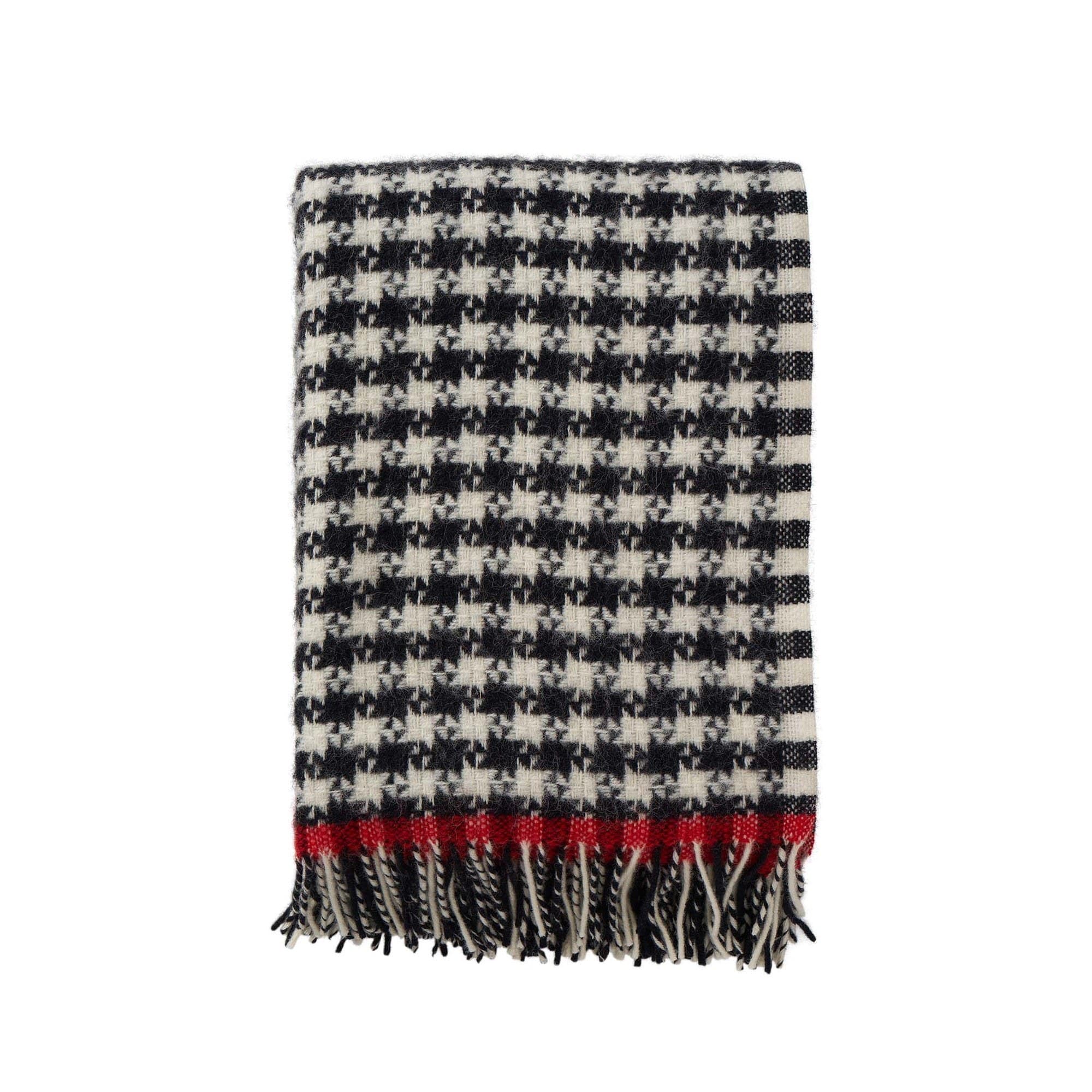 Dogtooth throw 130 × 200 cm in Svart/röd