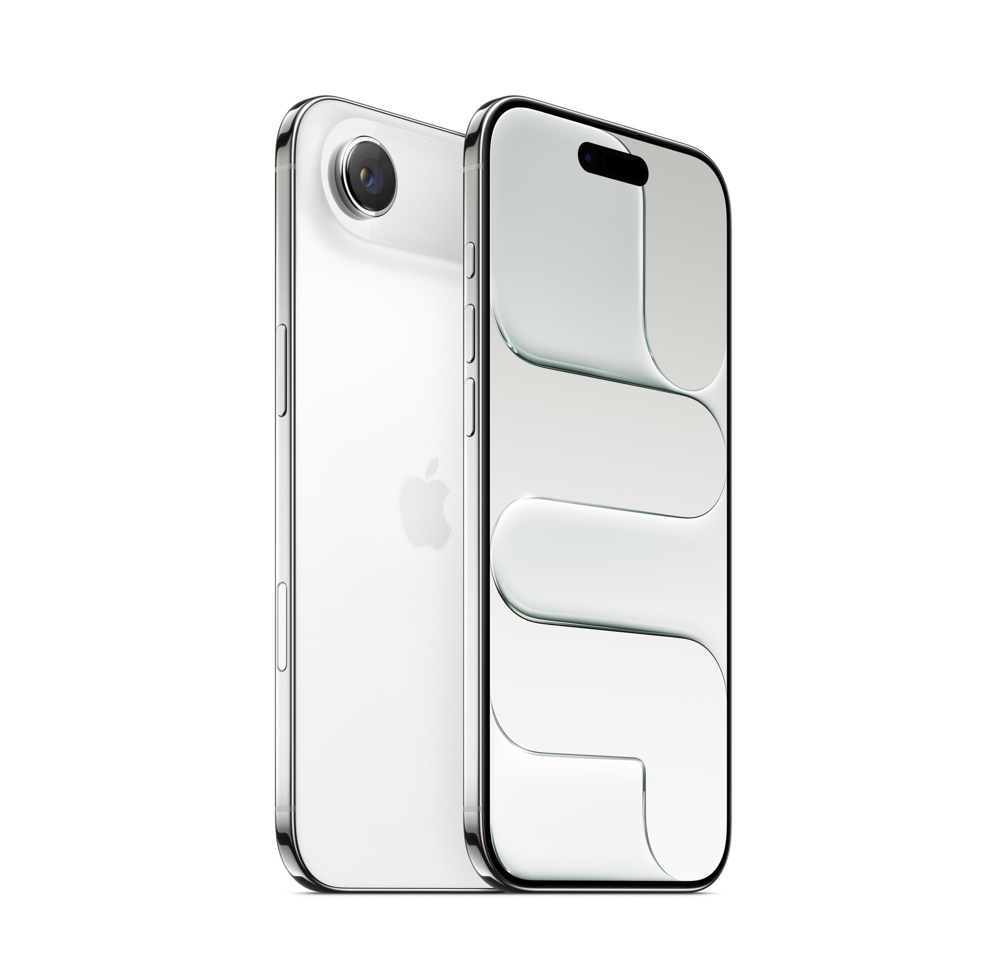 iPhone Air i molnvit, fram- och baksida