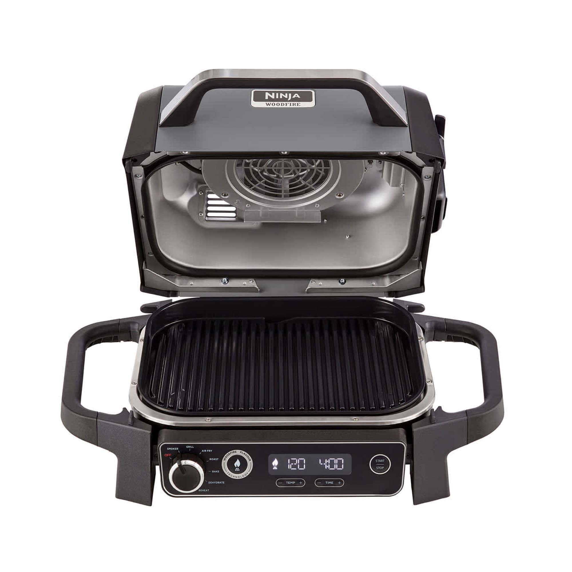 Grillen öppen med grillplattan