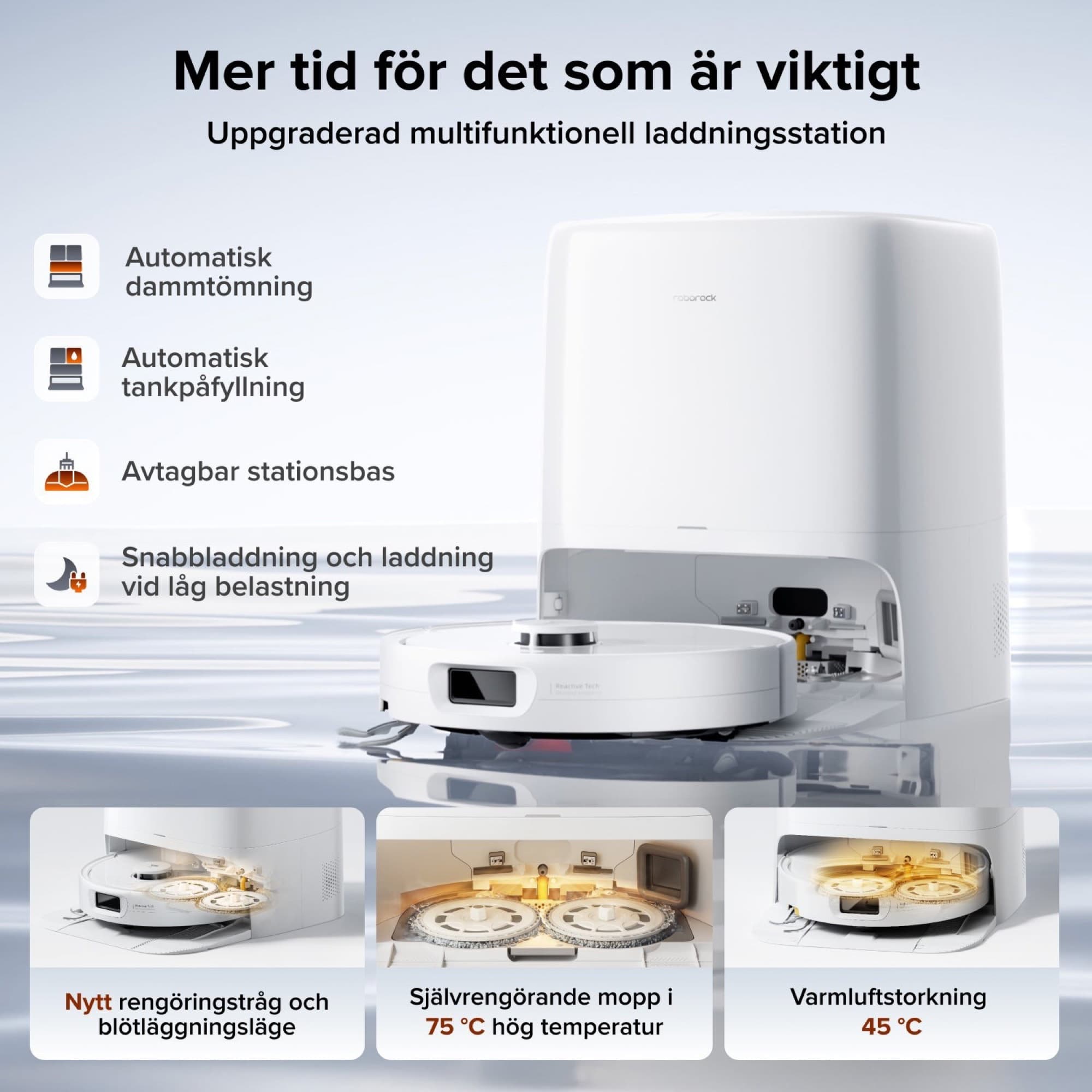 Stationen tömmer, fyller på och tvättar