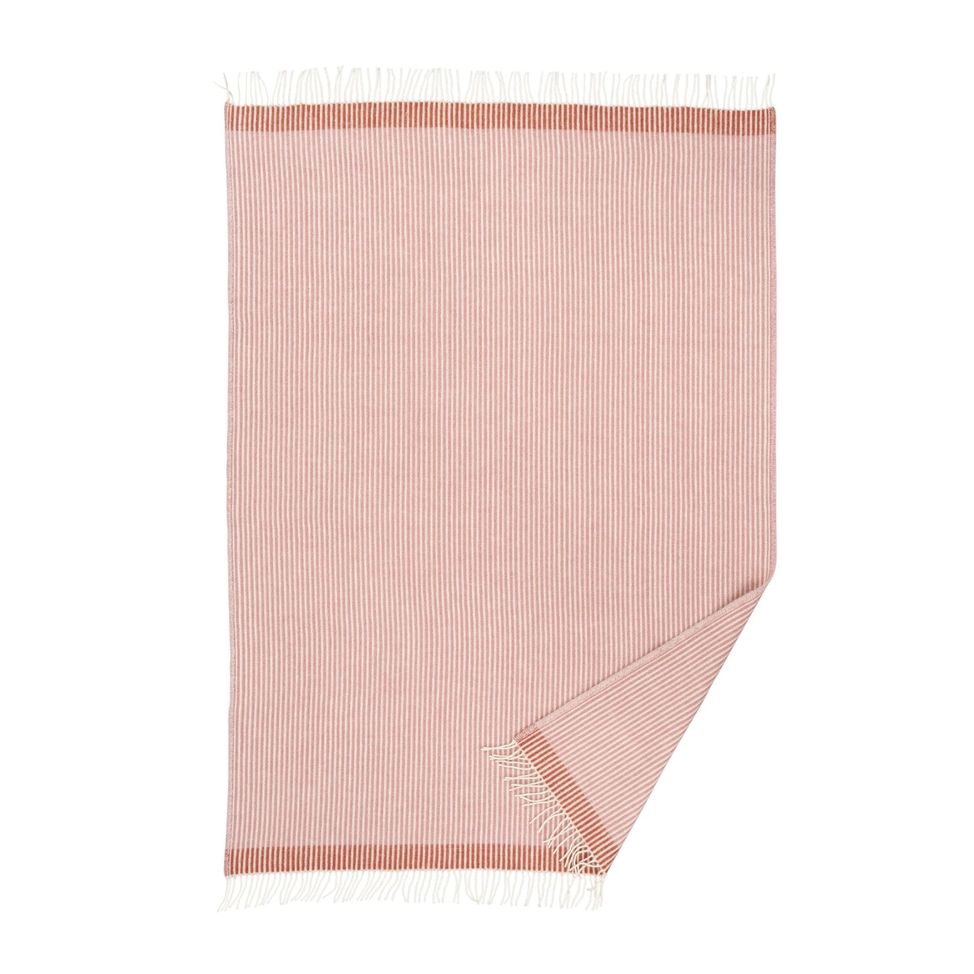 Rib pläd 130 × 200 cm i färgen Pink/dusty rose