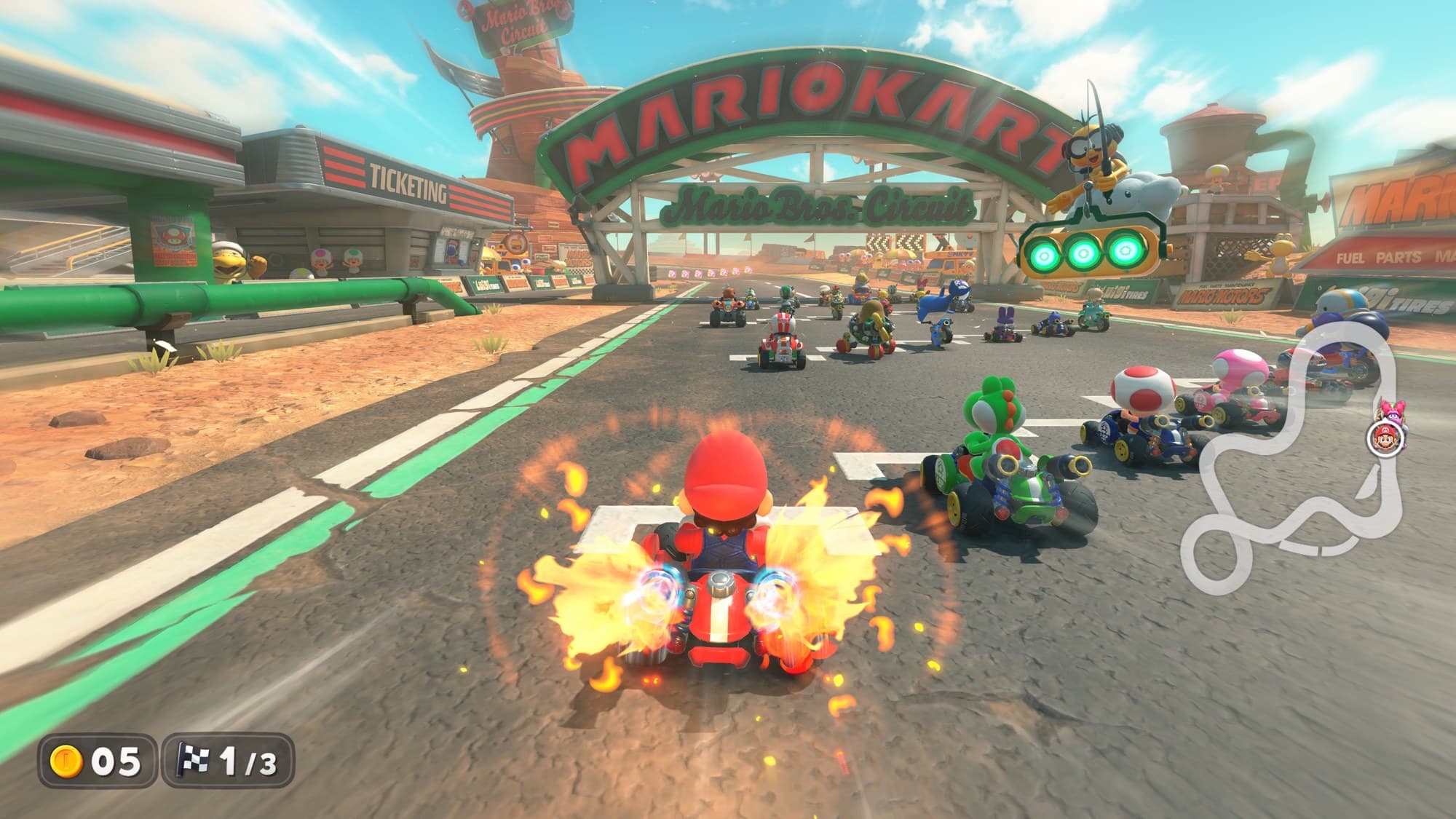 Skärmbild från Mario Kart World