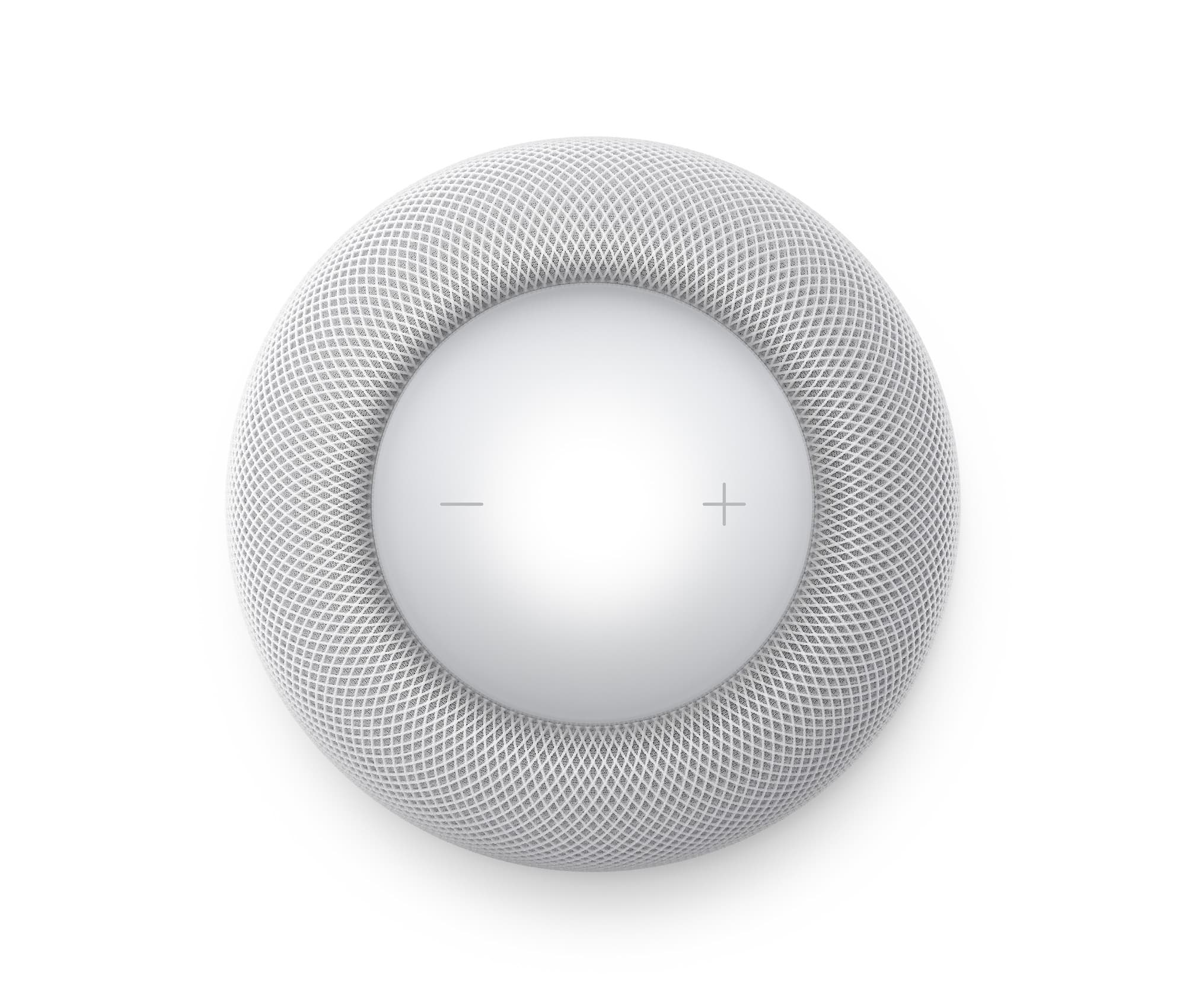 Touch-ytan på ovansidan av en vit HomePod