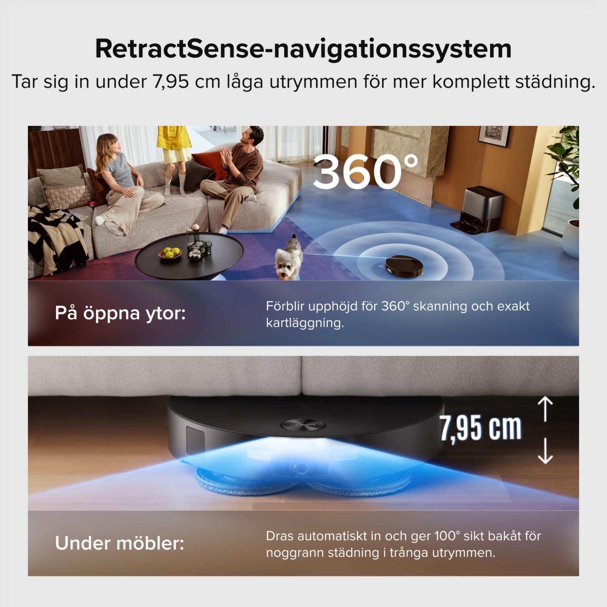 Saros 20 Neo kör in under en låg möbel