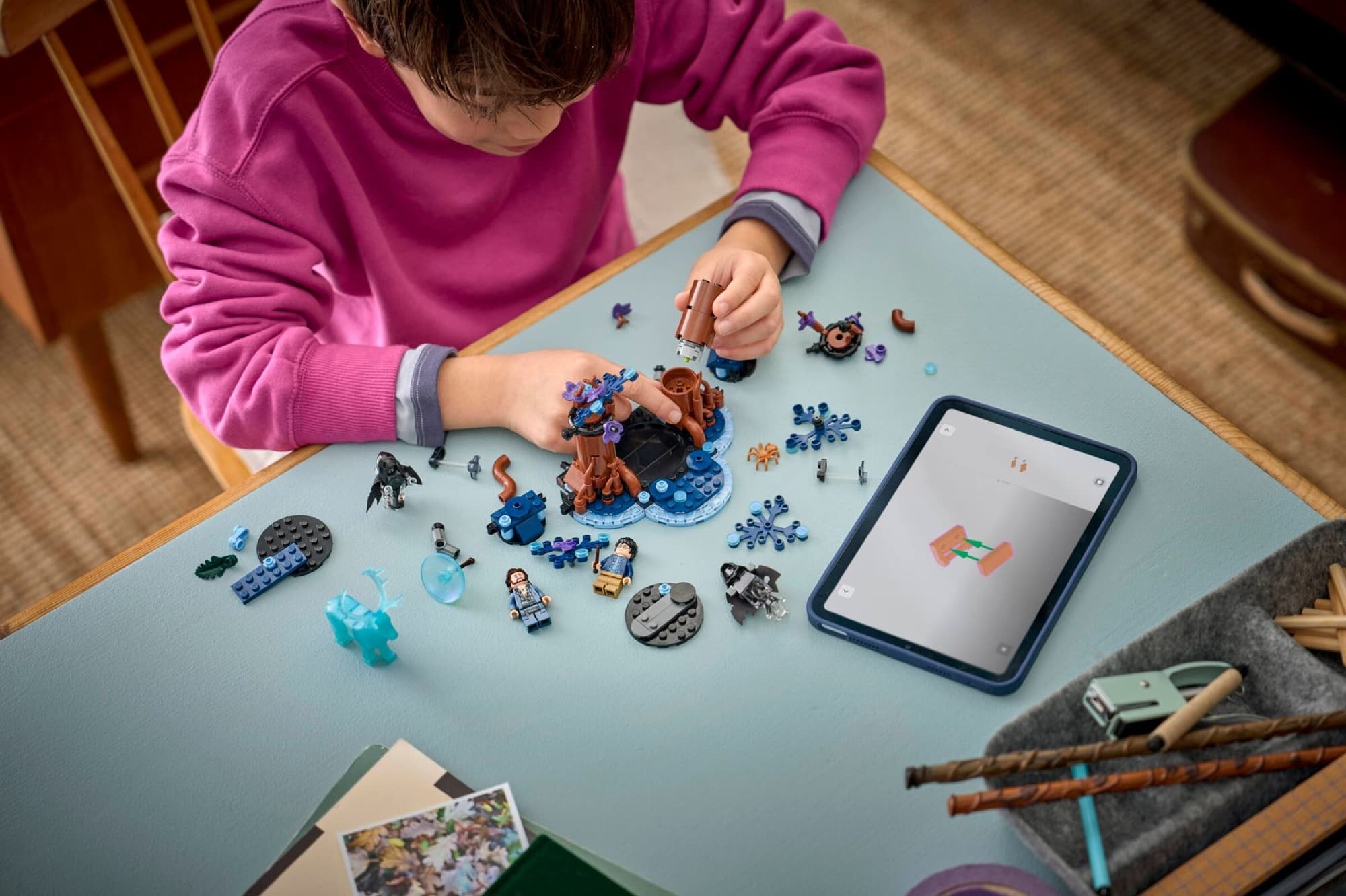 The Forbidden Forest being built and played with