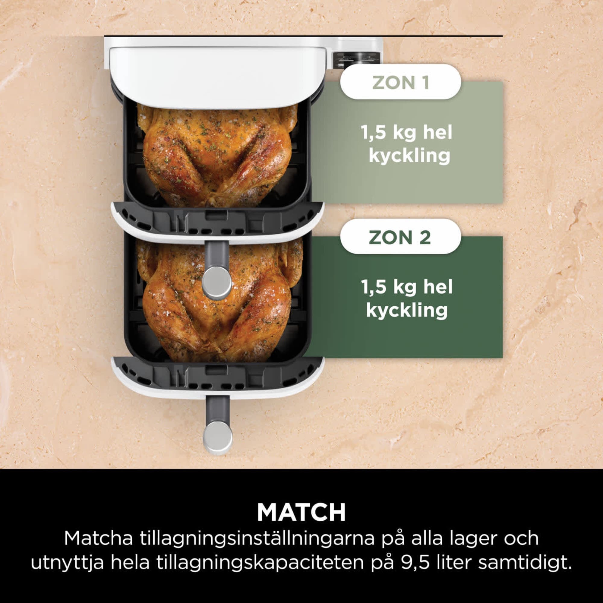 En hel kyckling i varje låda