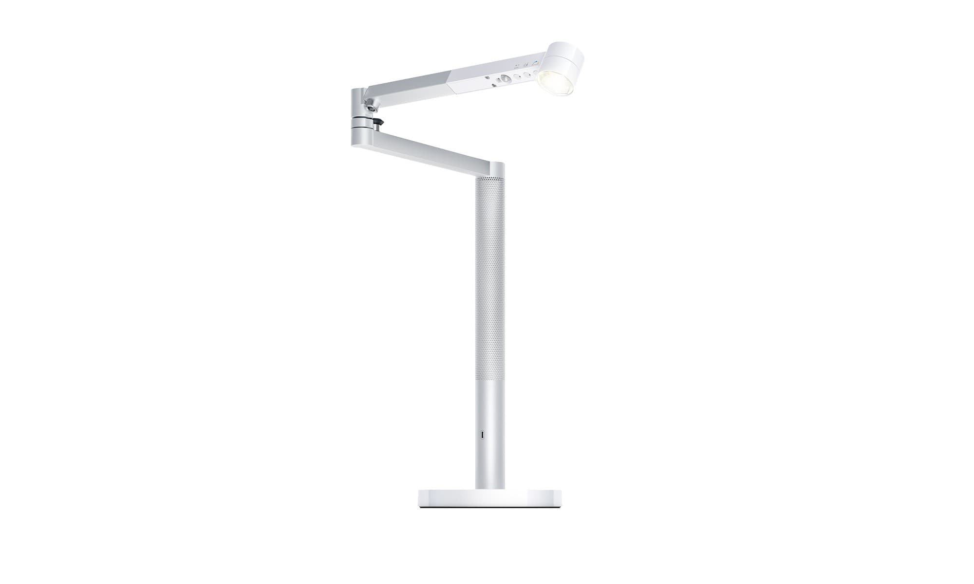 The desk lamp in white and silver