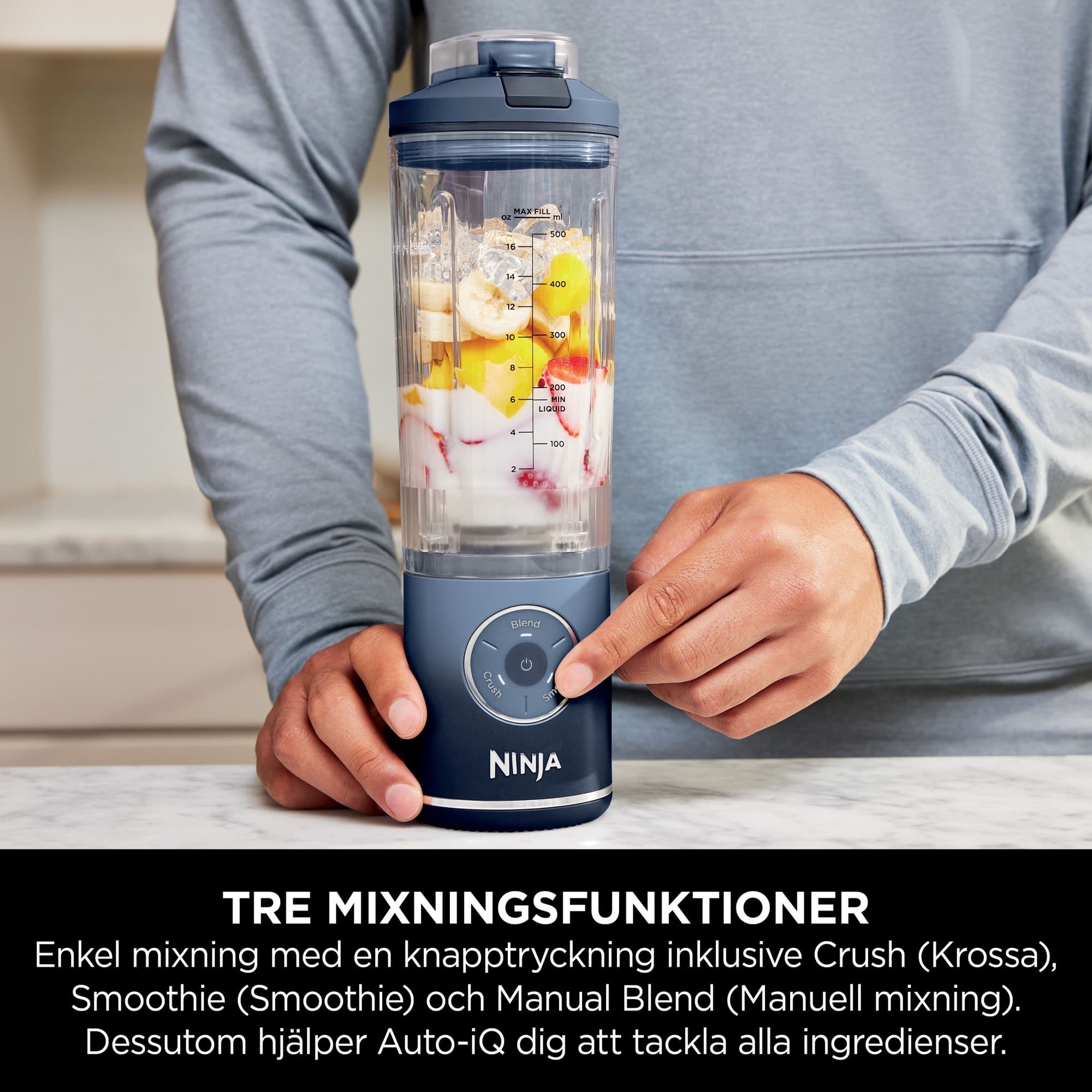 Tre mixfunktioner med en knapp