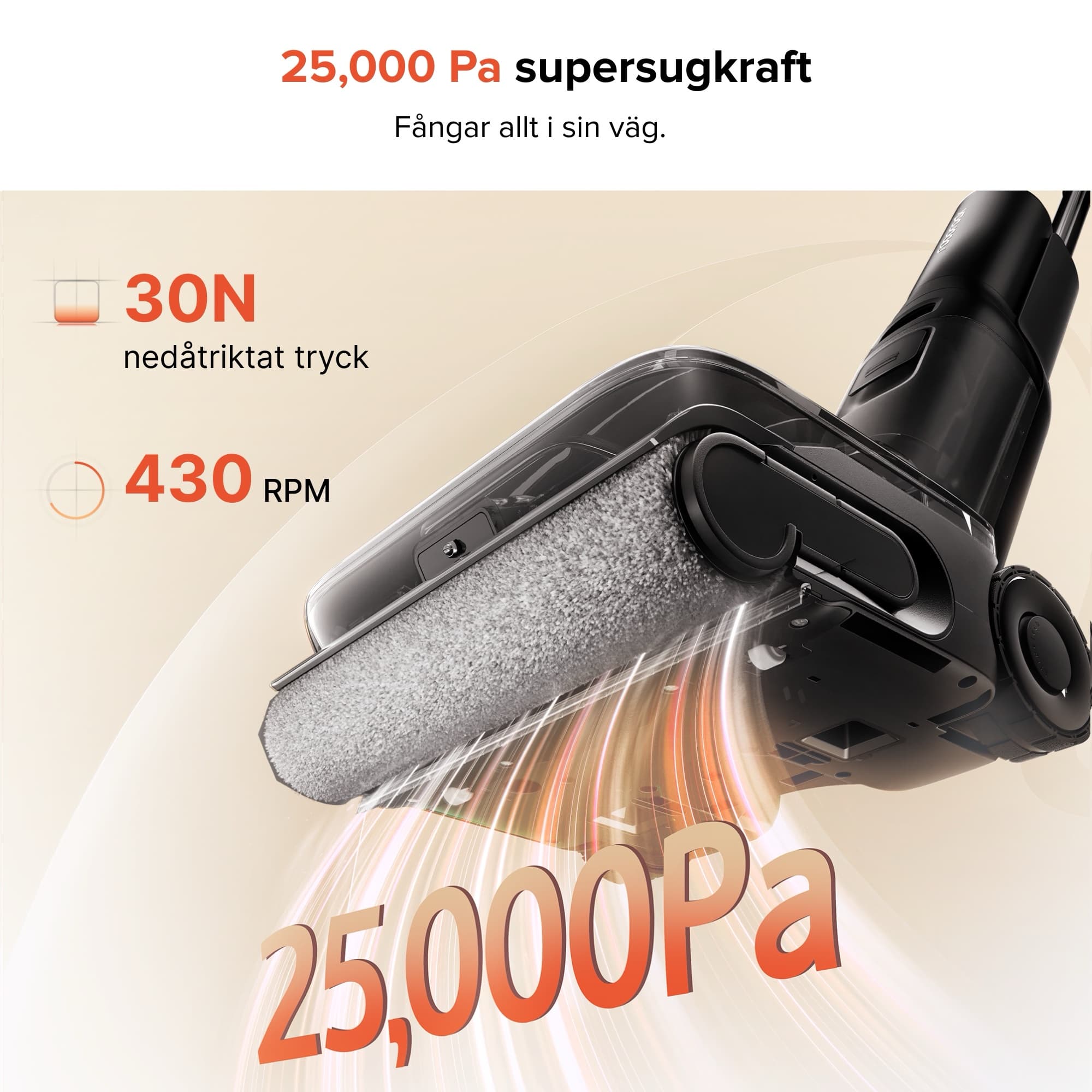 25 000 Pa sugkraft