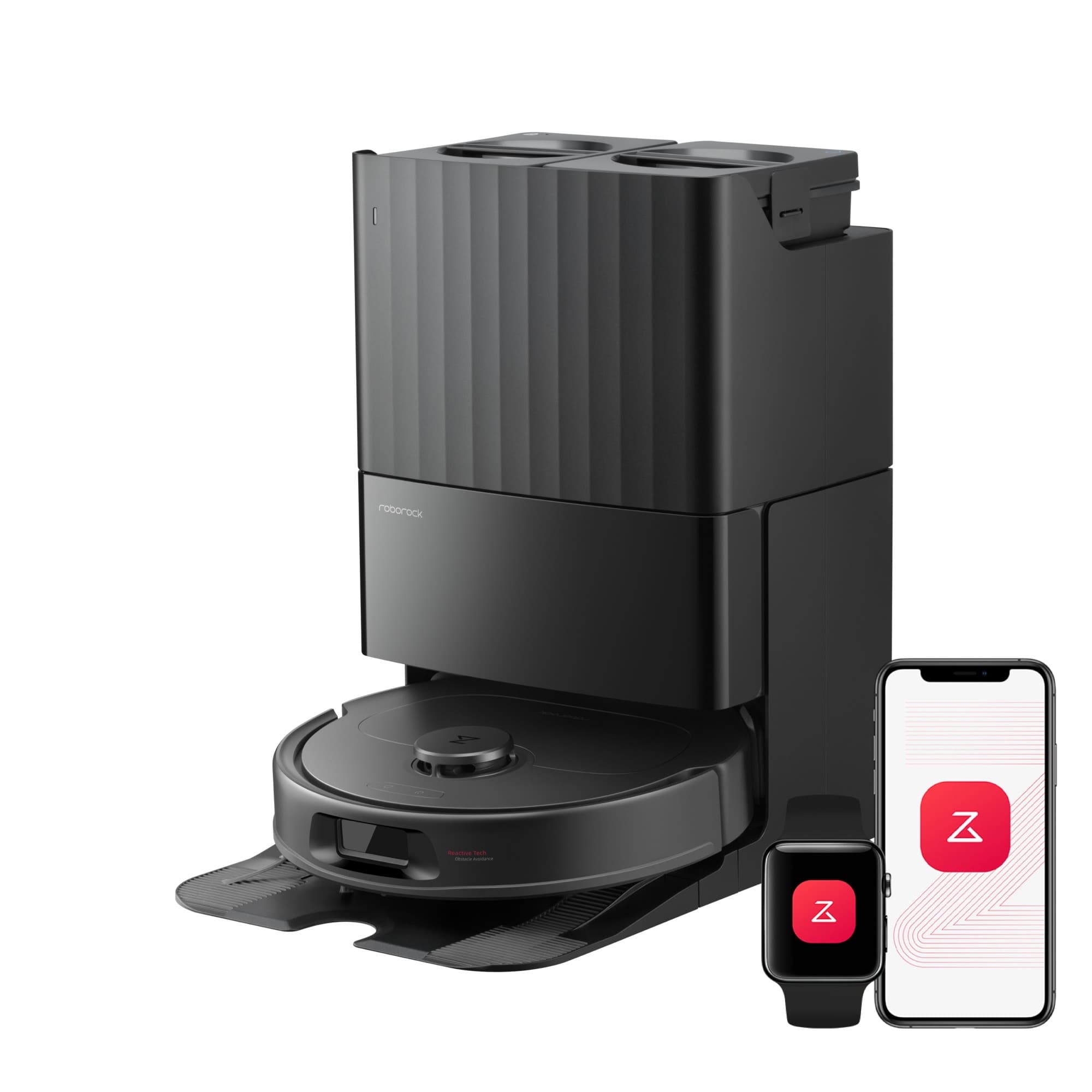 Roborock QV 35A i svart med sin station