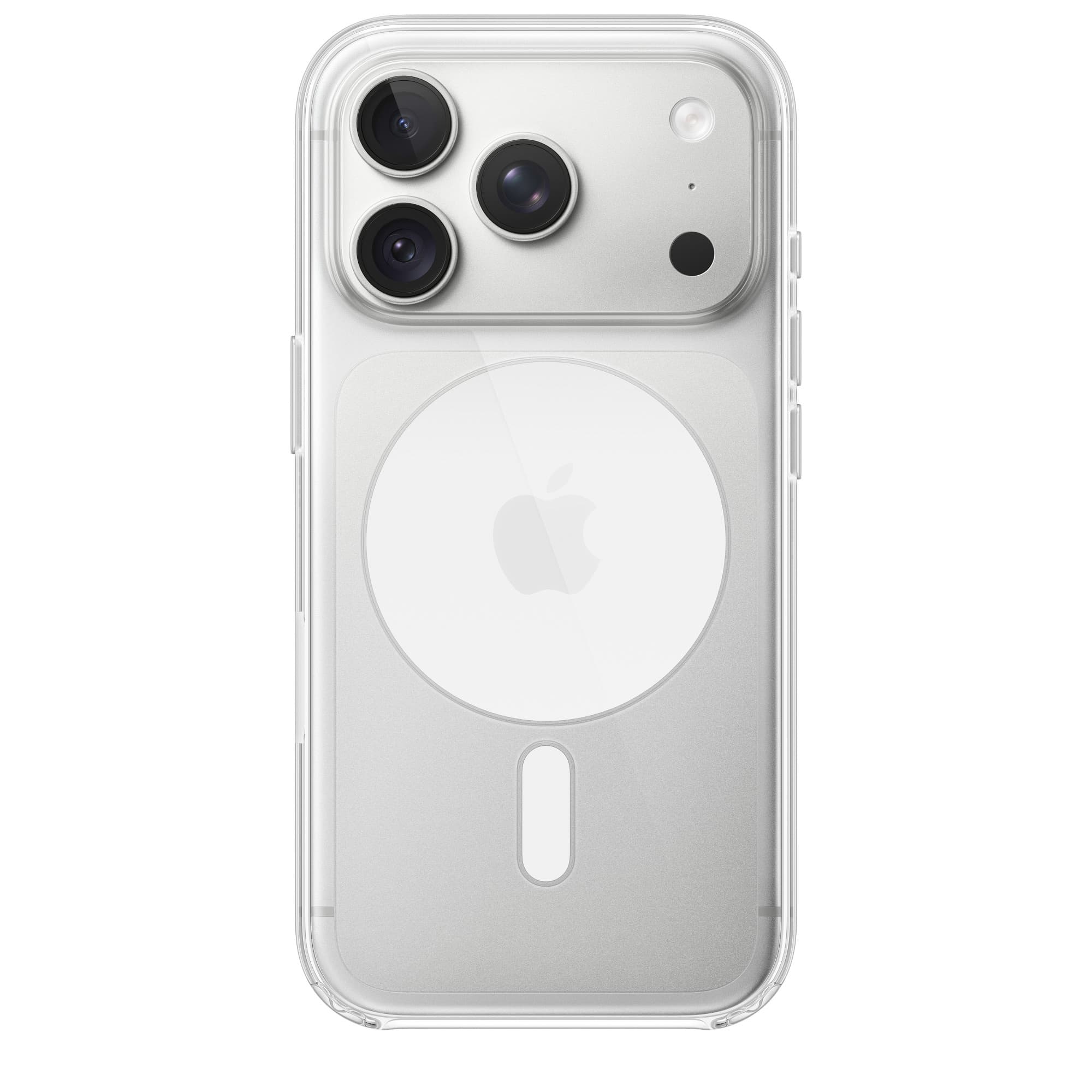 Transparent skal till iPhone 18 Pro och 18 Pro Max från en annan vinkel