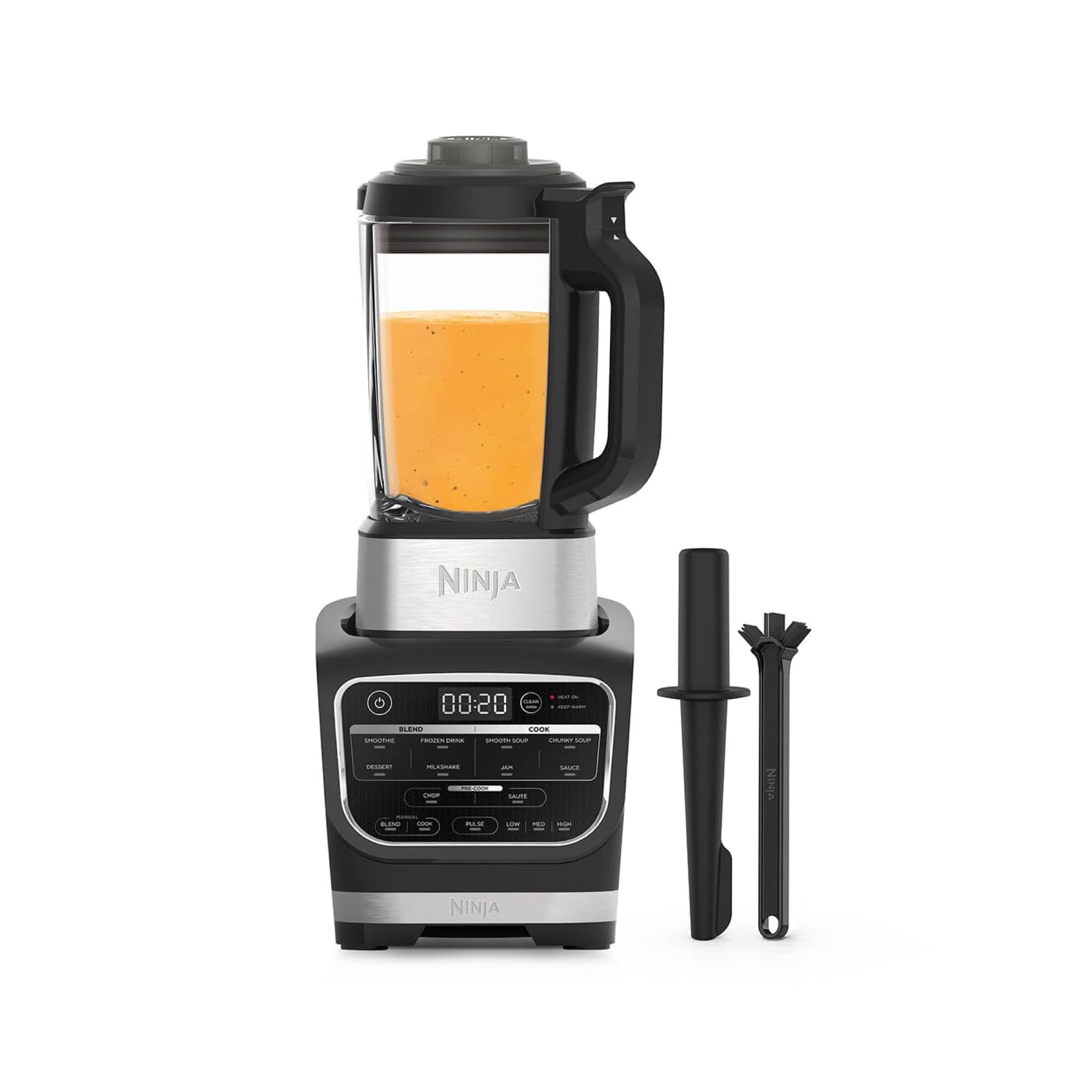 The soup maker with tamper and cleaning brush