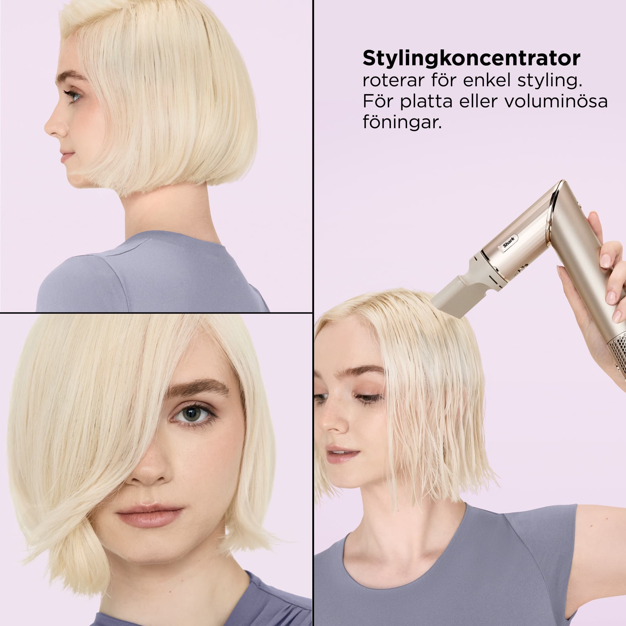 Stylingkoncentratorn för en slät föning