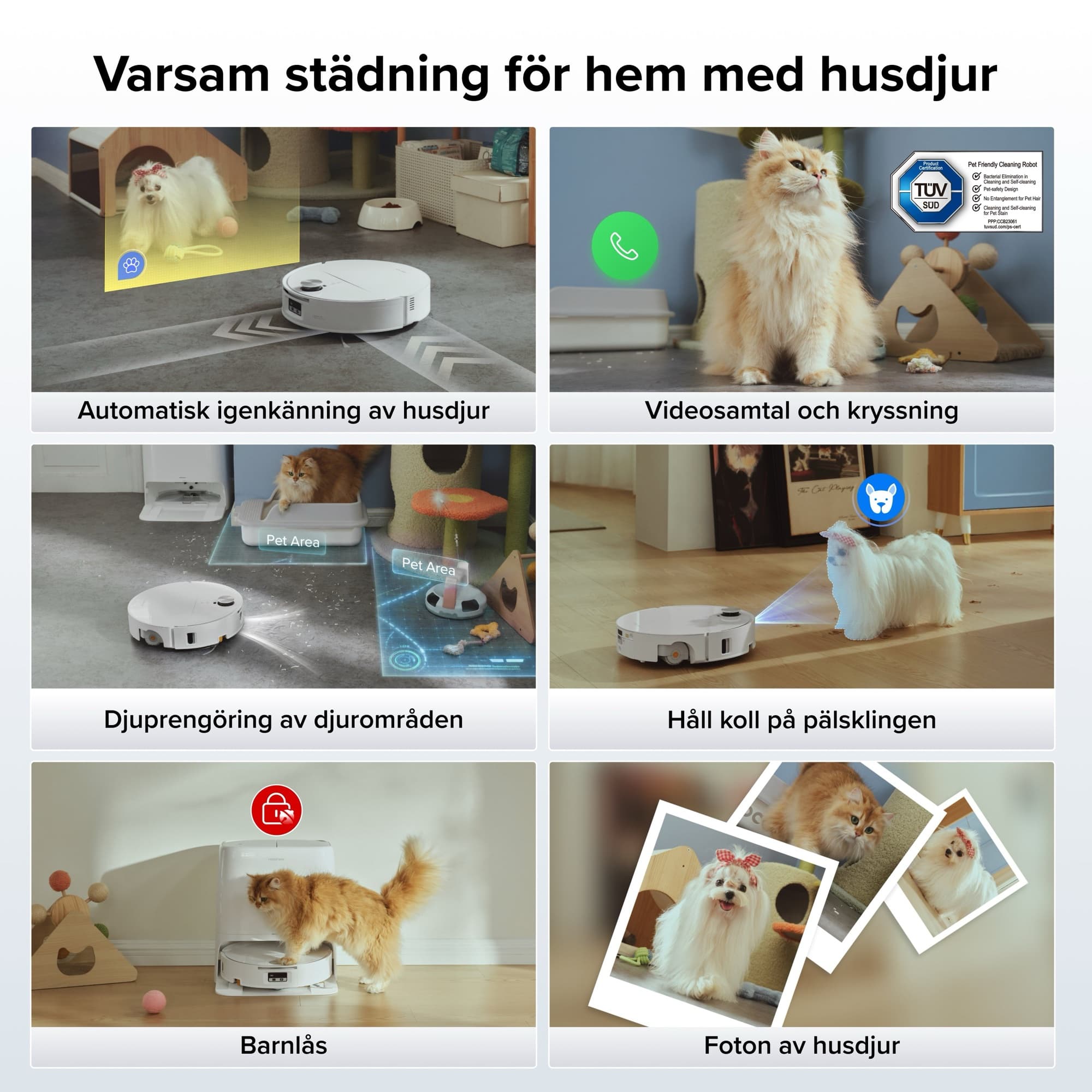 Husdjursfunktioner i Roborock-appen