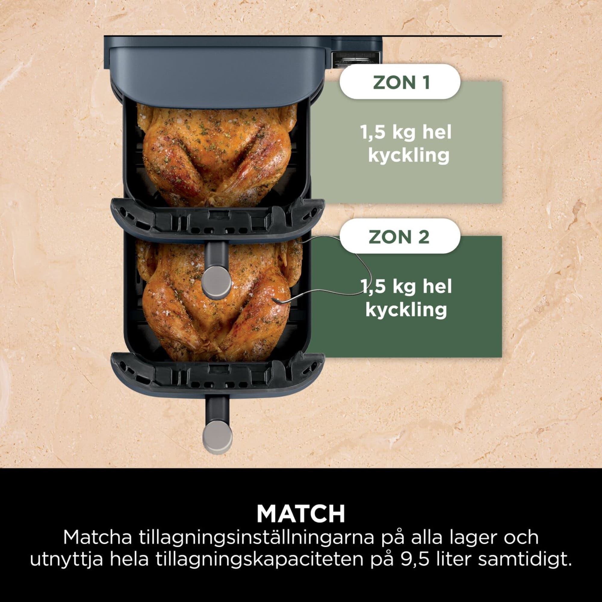 En hel kyckling i varje låda