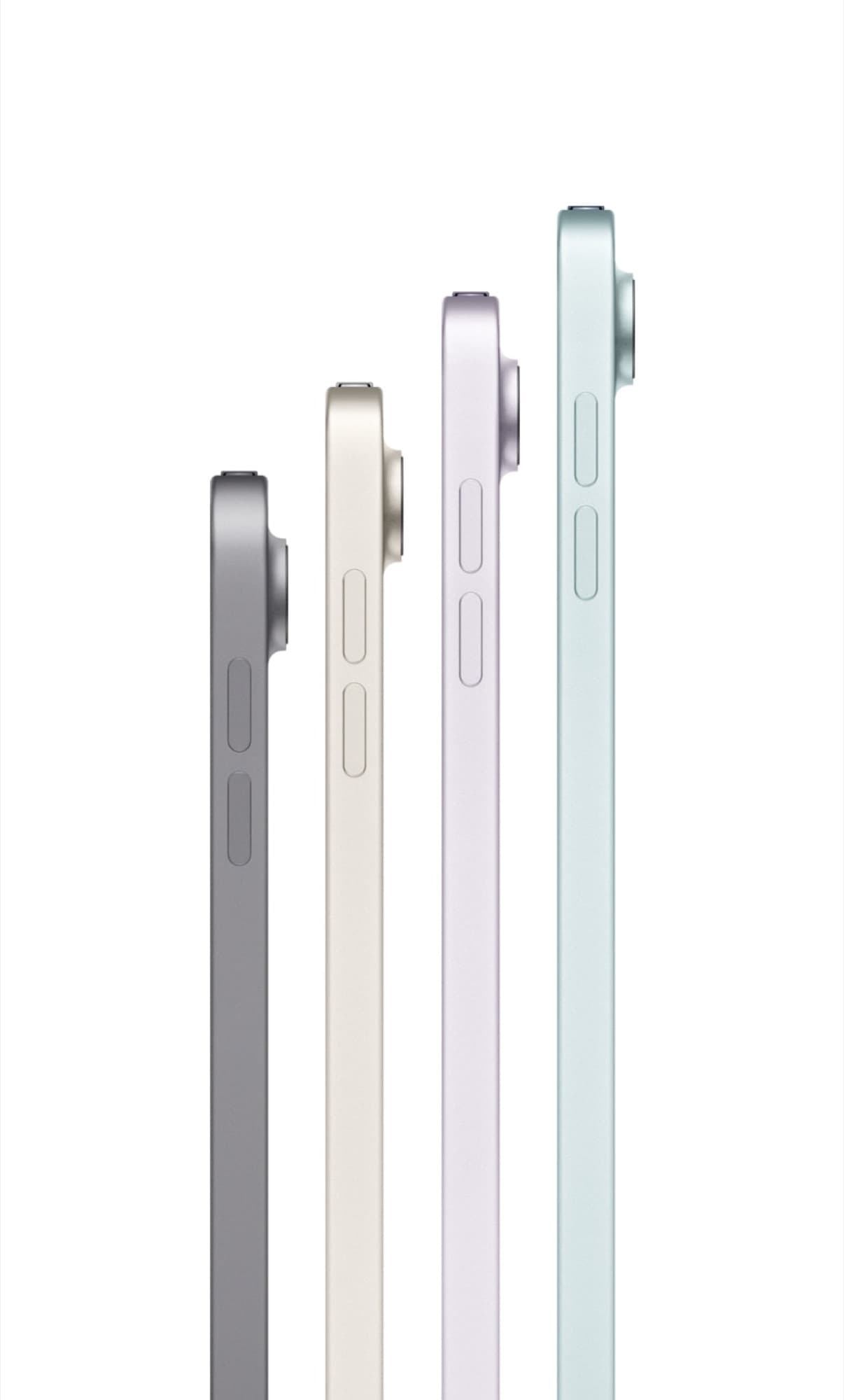 Kanterna på iPad Air i fyra färger
