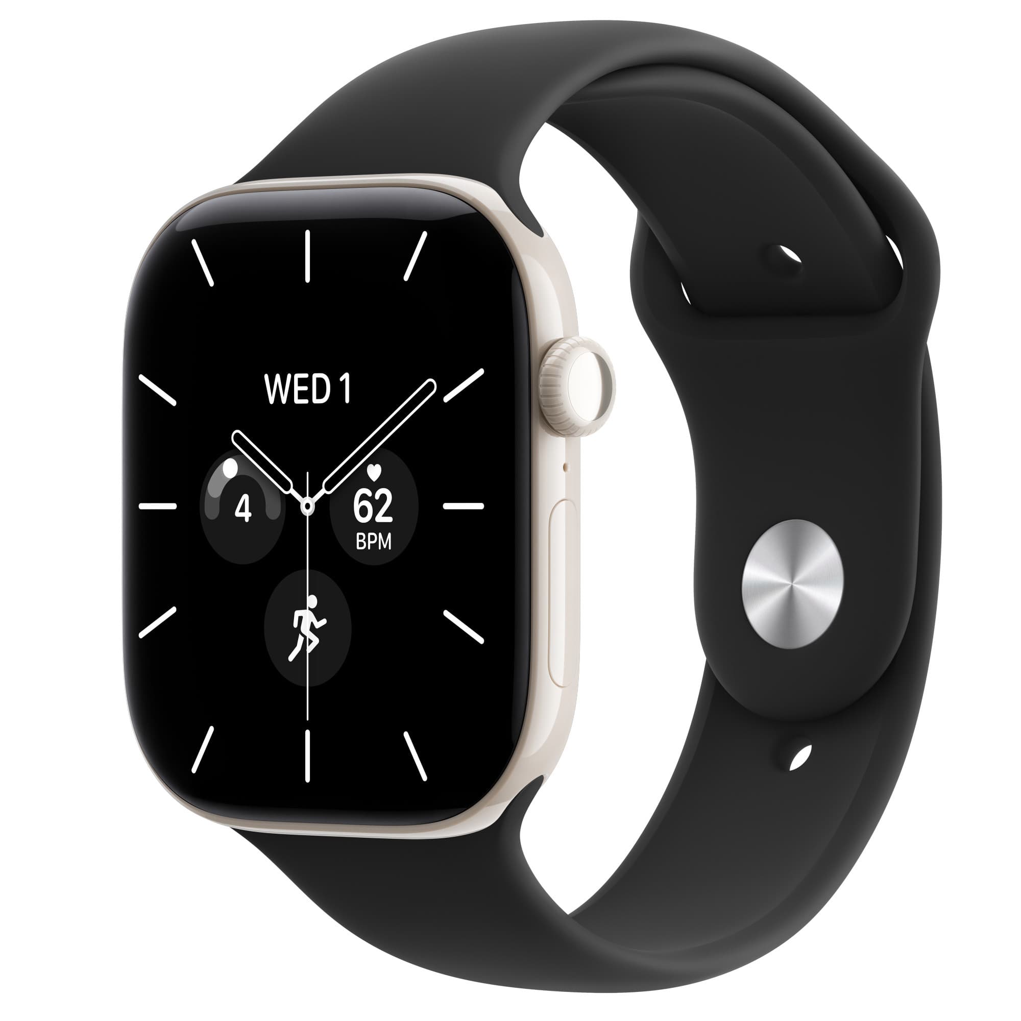 Apple Watch Series 12 i keramik i pärlvitt med svart sportband