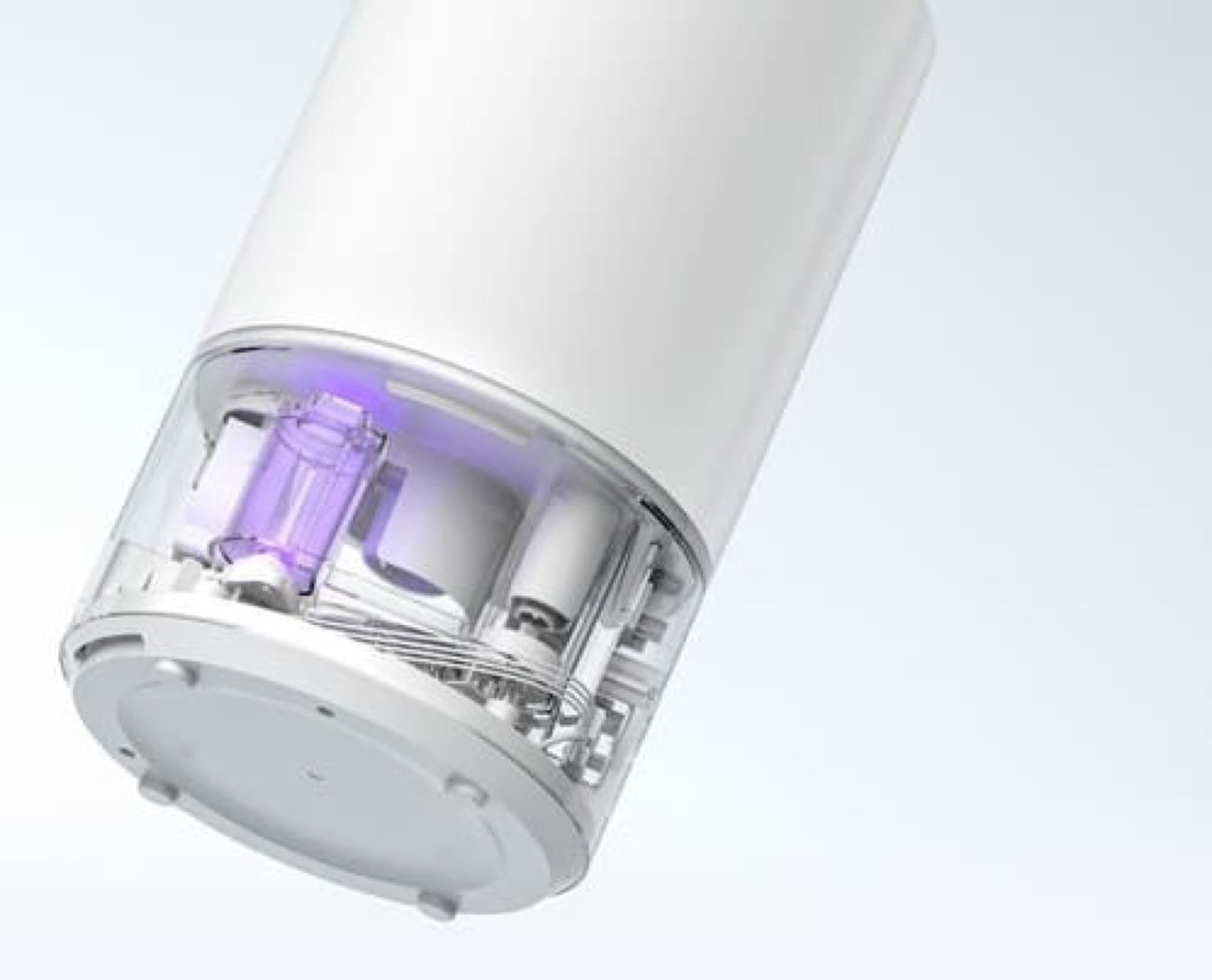 The UV-C lamp in the base