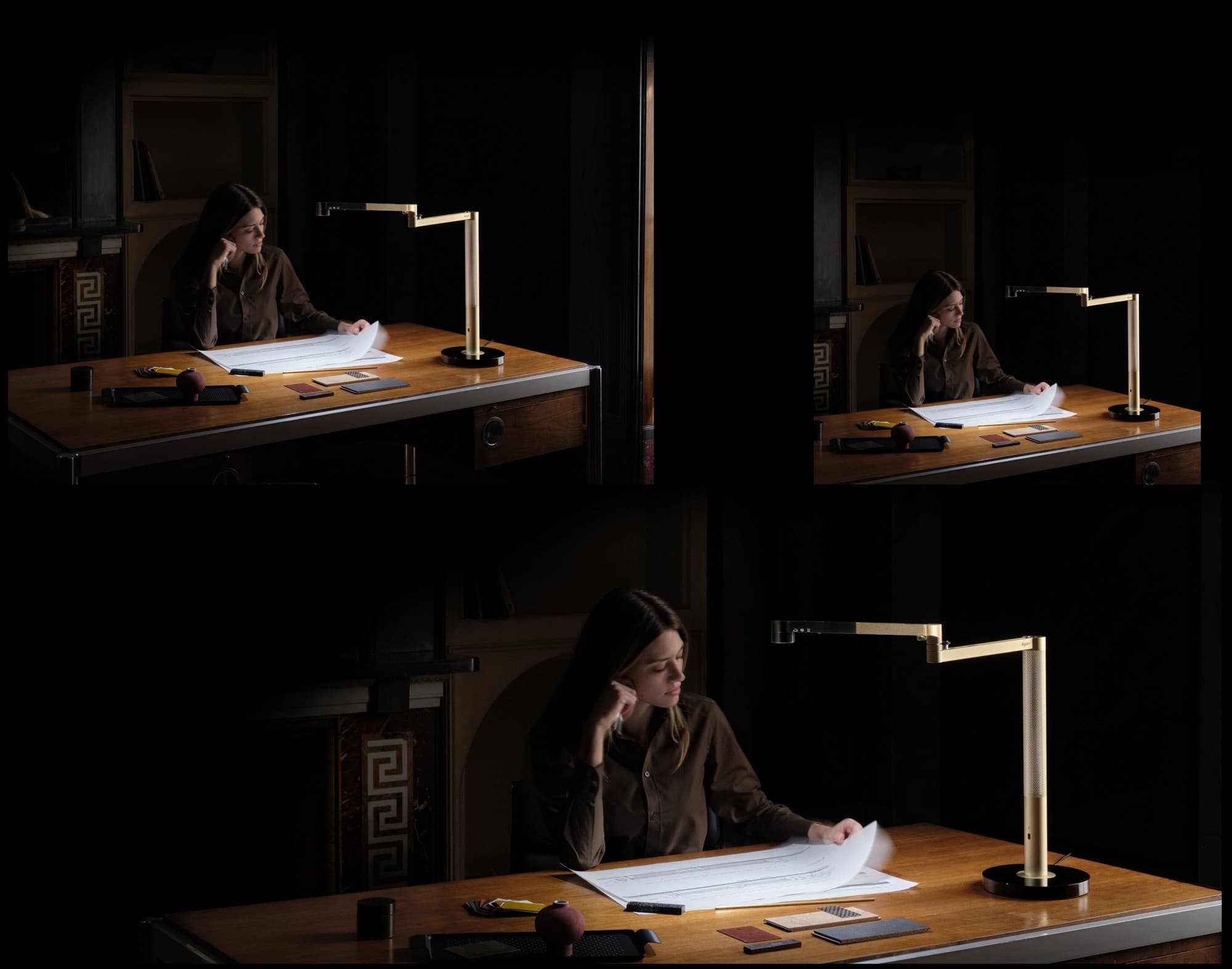 Task light over drawings