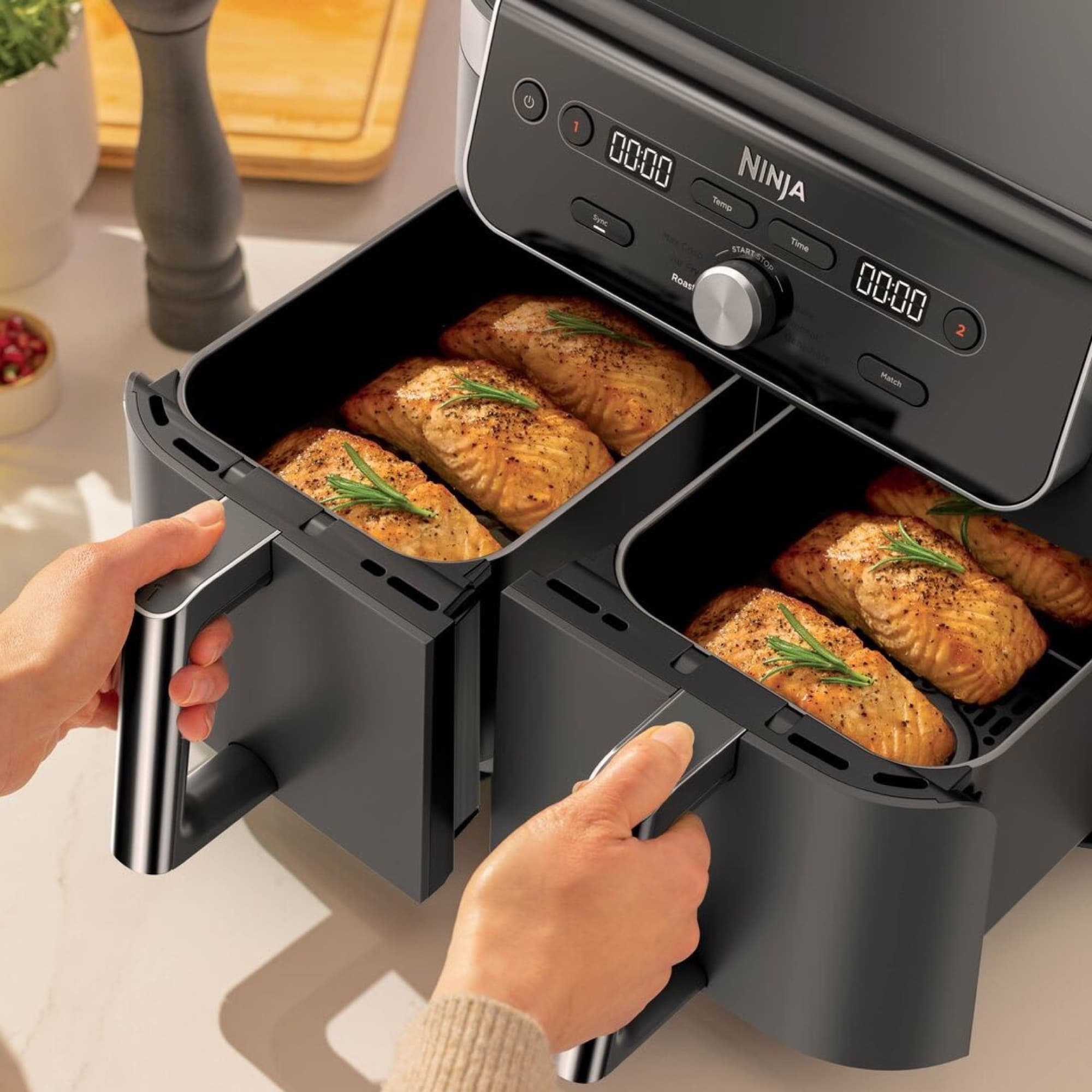 Salmon fillets in both drawers