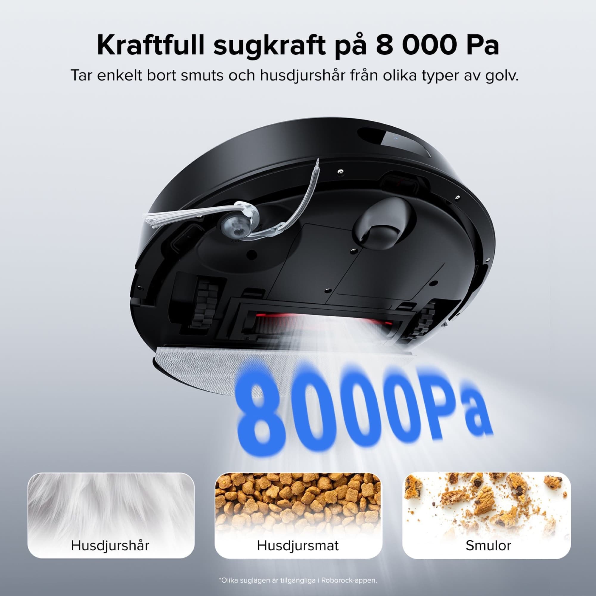Undersidan av Q7 L5 med huvudborste och sugöppning