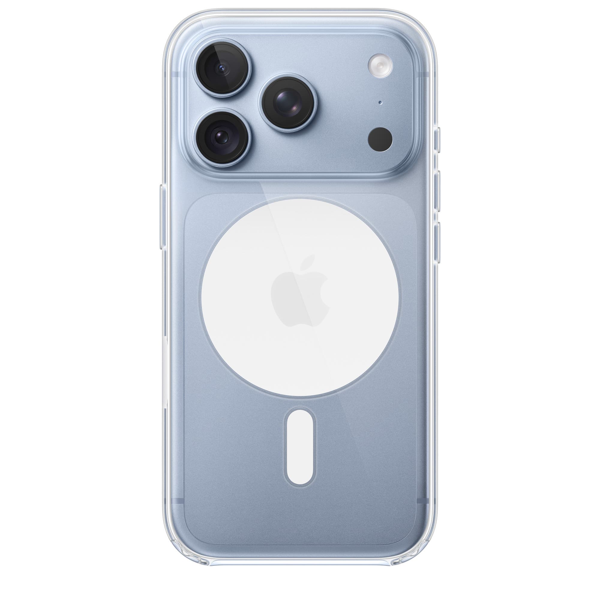 Transparent skal till iPhone 18 Pro och 18 Pro Max från en annan vinkel
