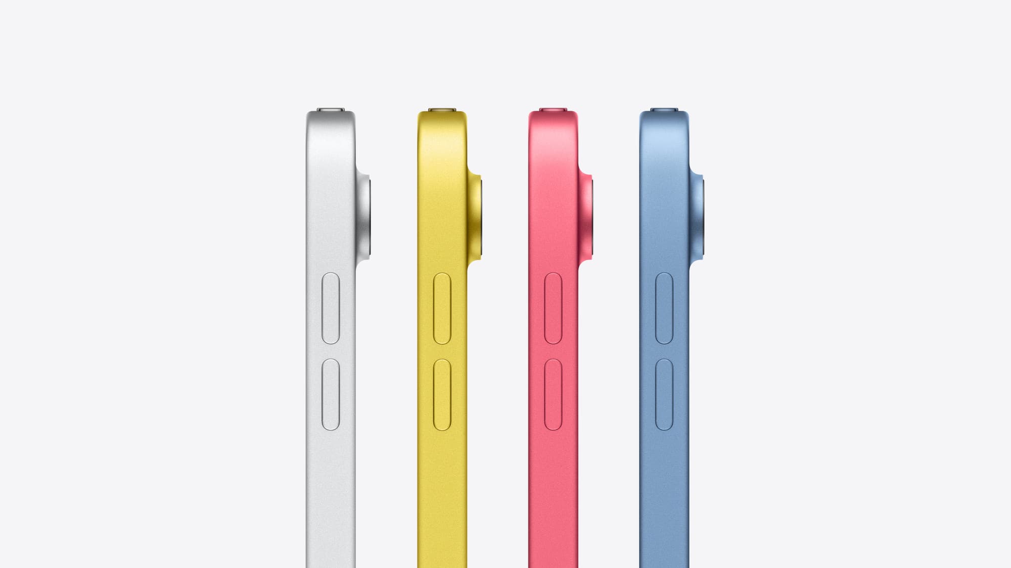 iPad i fyra färger sedda från sidan