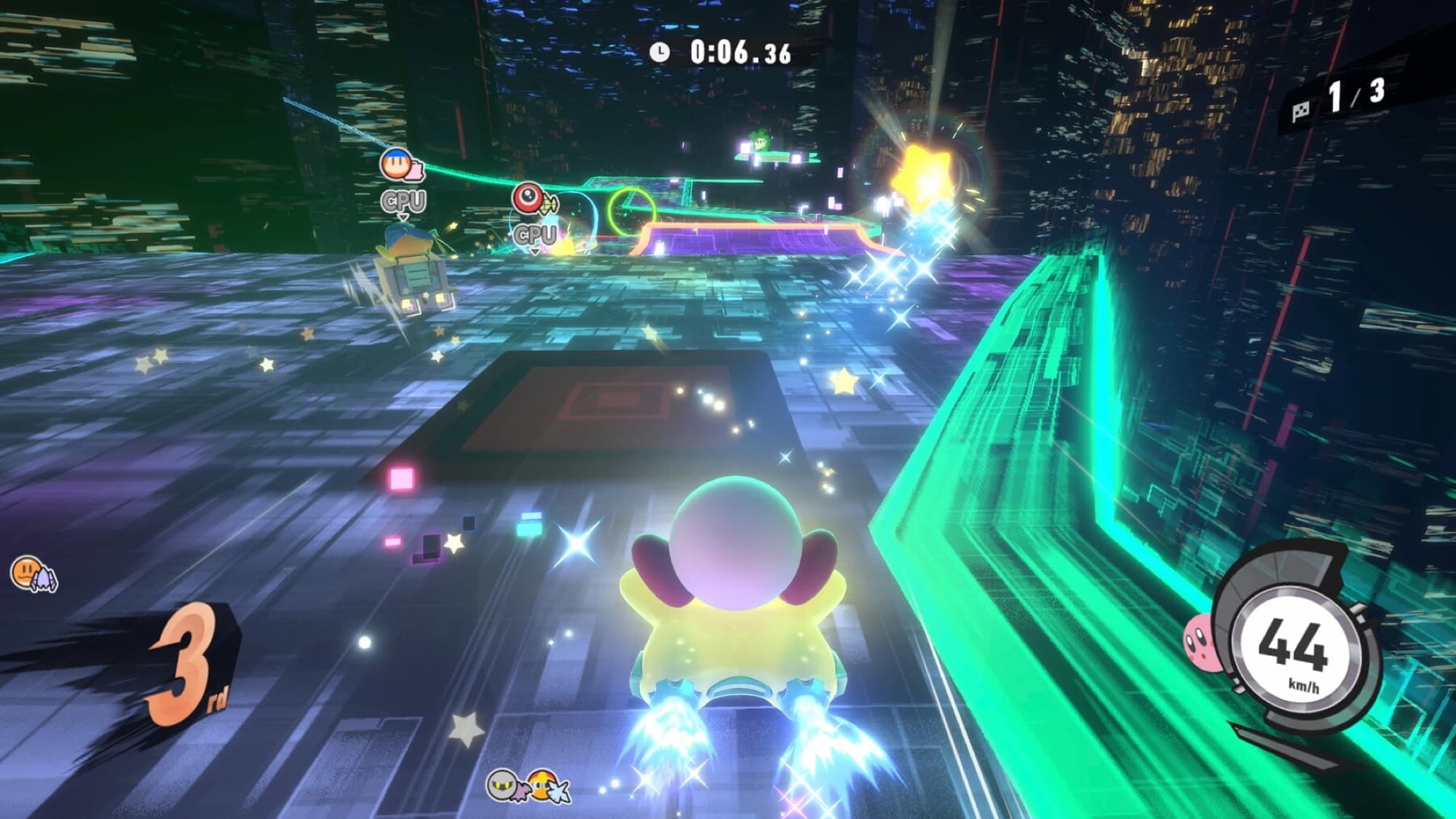Skärmbild från Kirby Air Riders