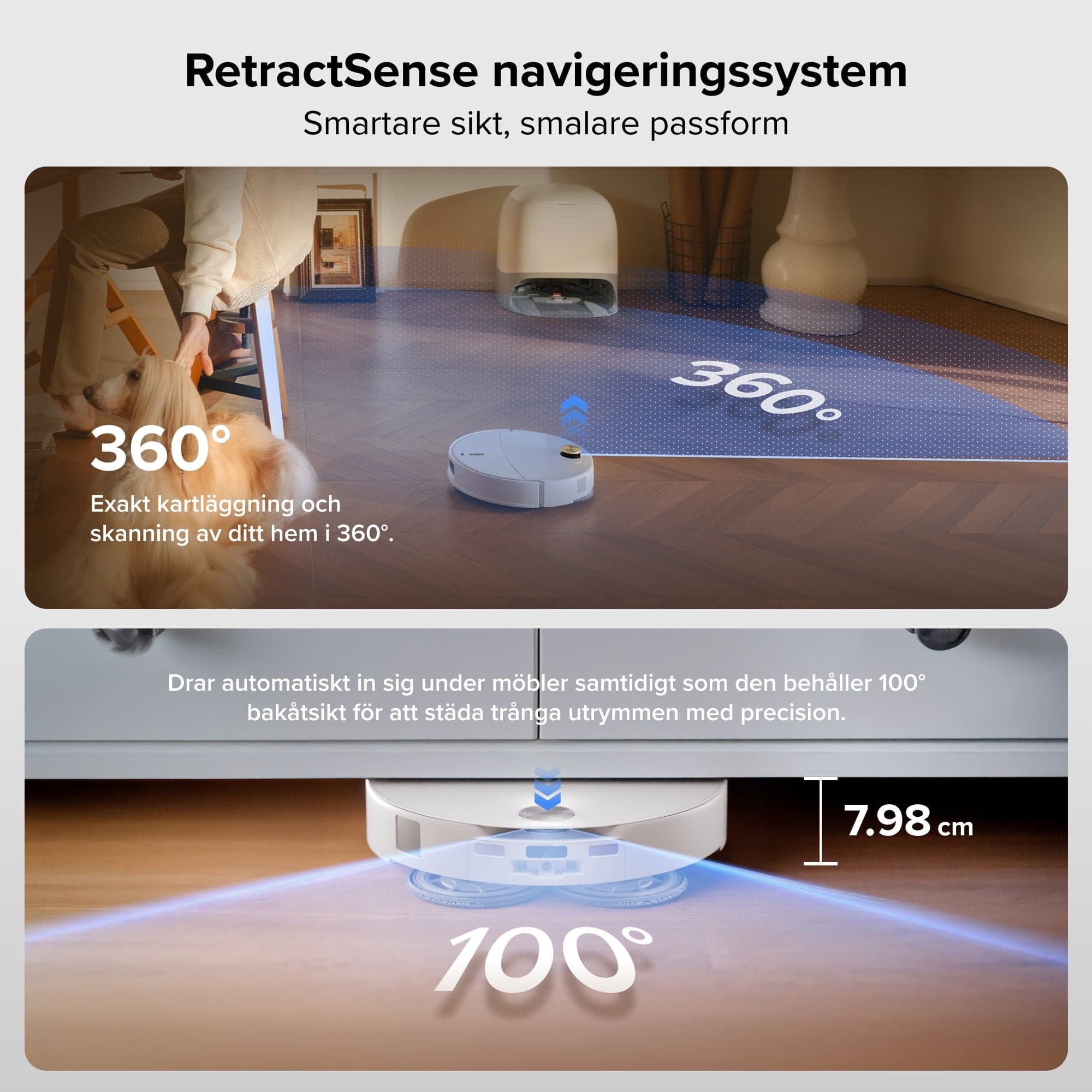 Retractable LiDAR under low furniture