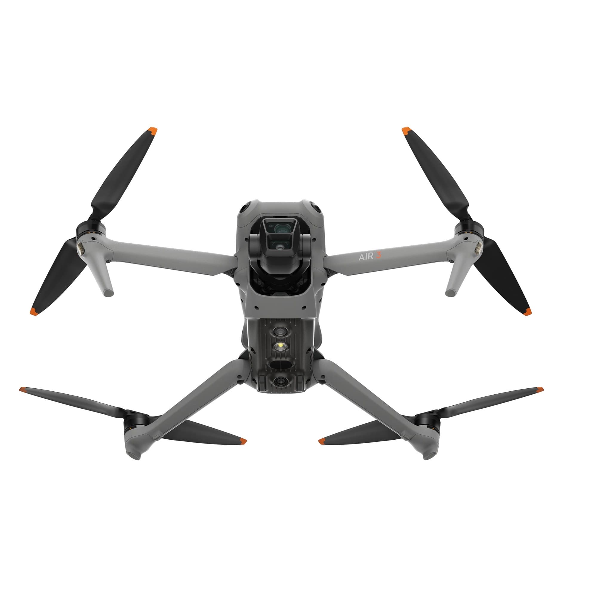 DJI Air 3 framifrån med de två kamerorna