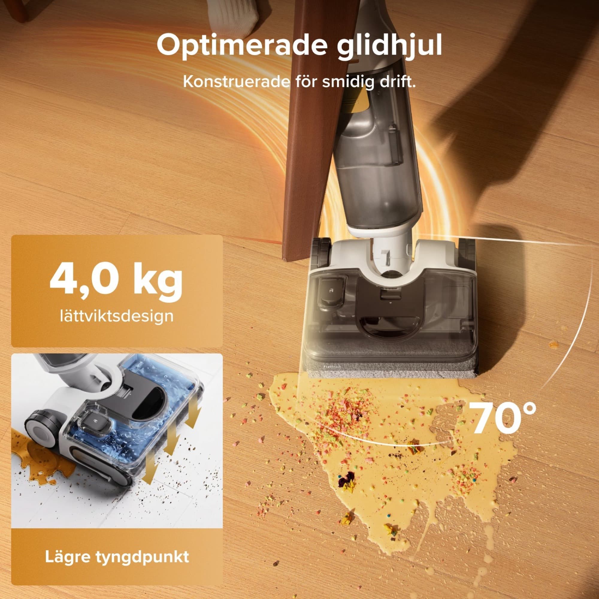 Light, 4.0 kg, with a swivelling head