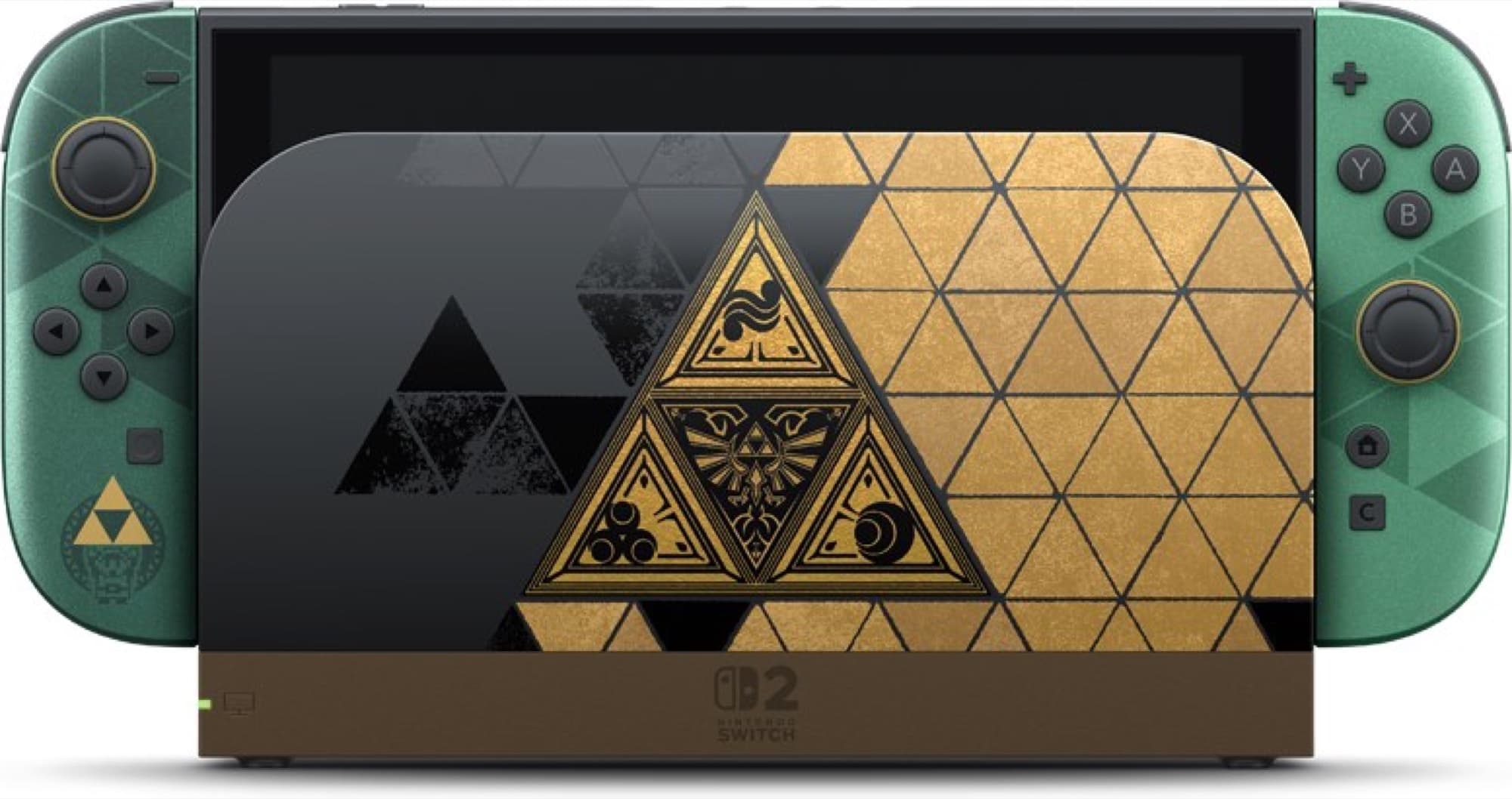 Baksidan med Triforce-mönster