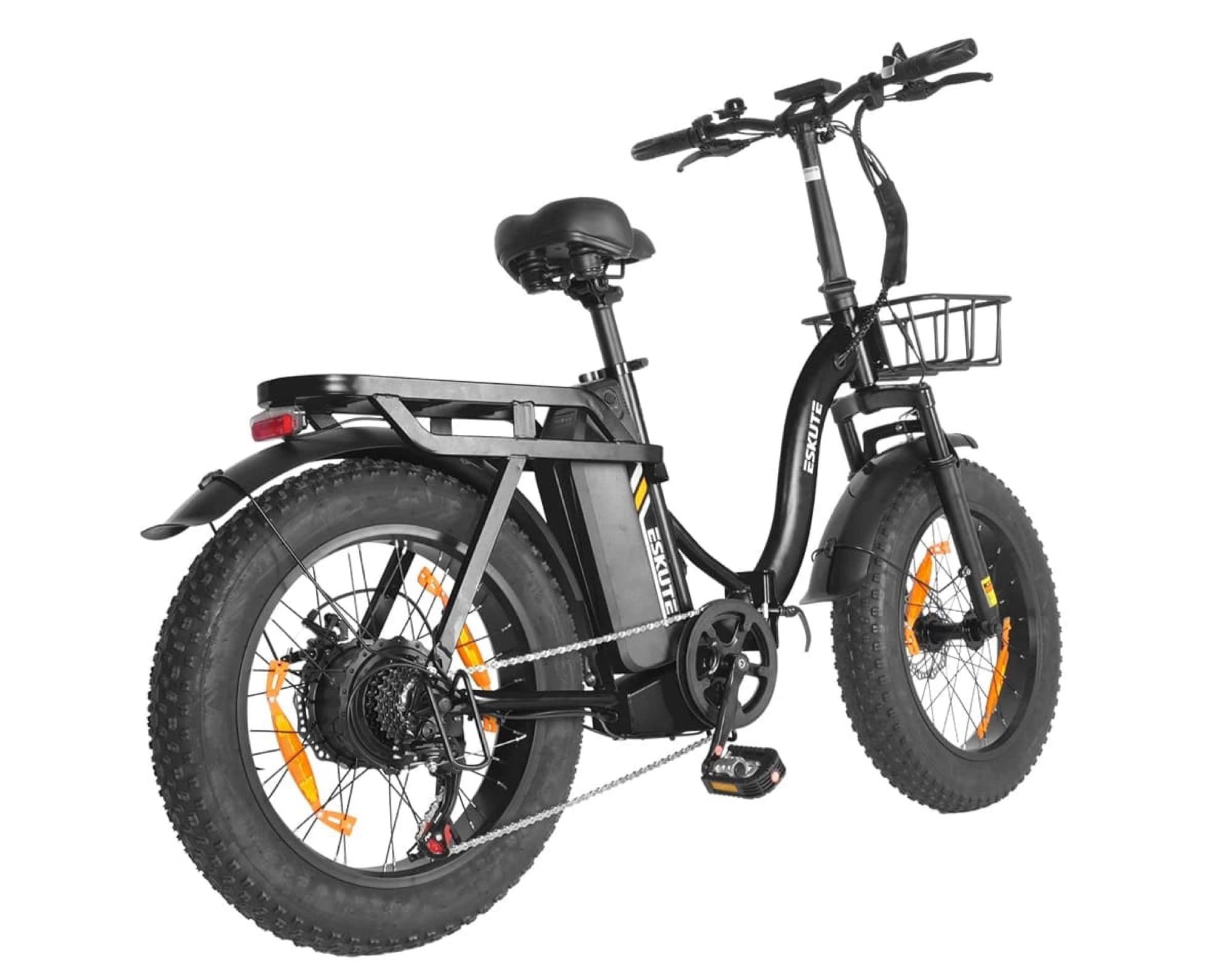 Eskute D202 from behind with rear rack