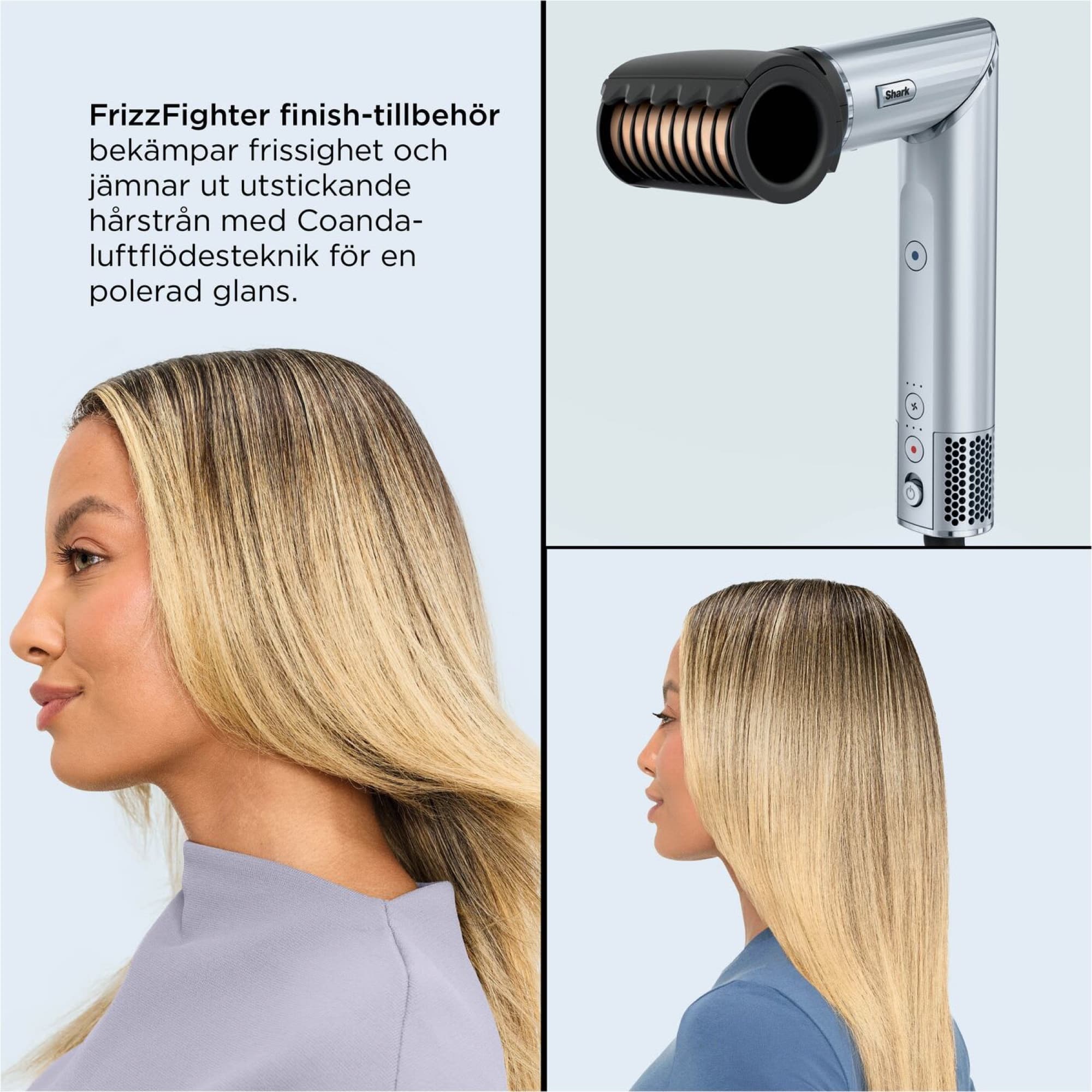 FrizzFighter slätar ut utstickande hårstrån