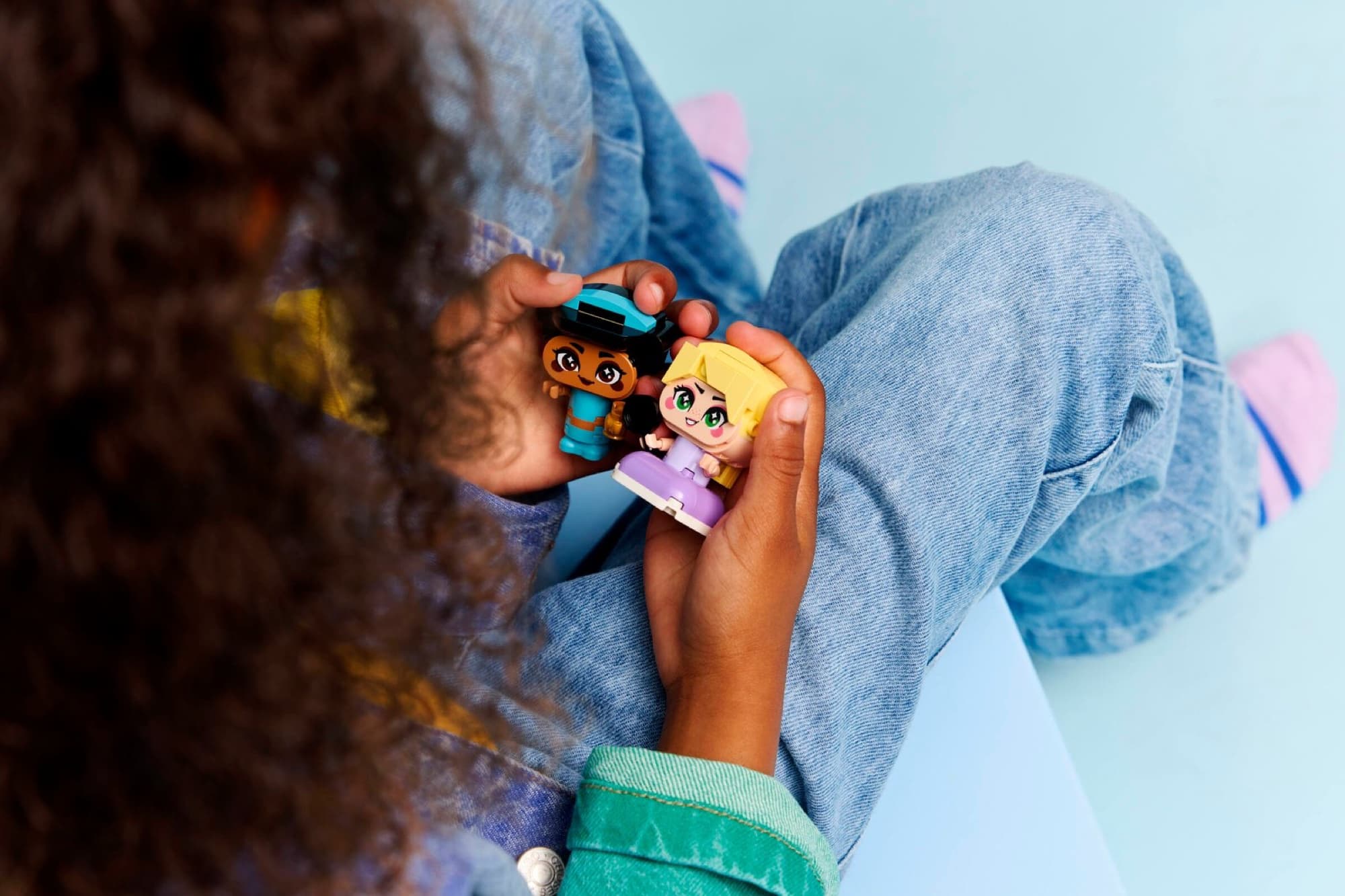 Mini Jasmine and Rapunzel being built and played with