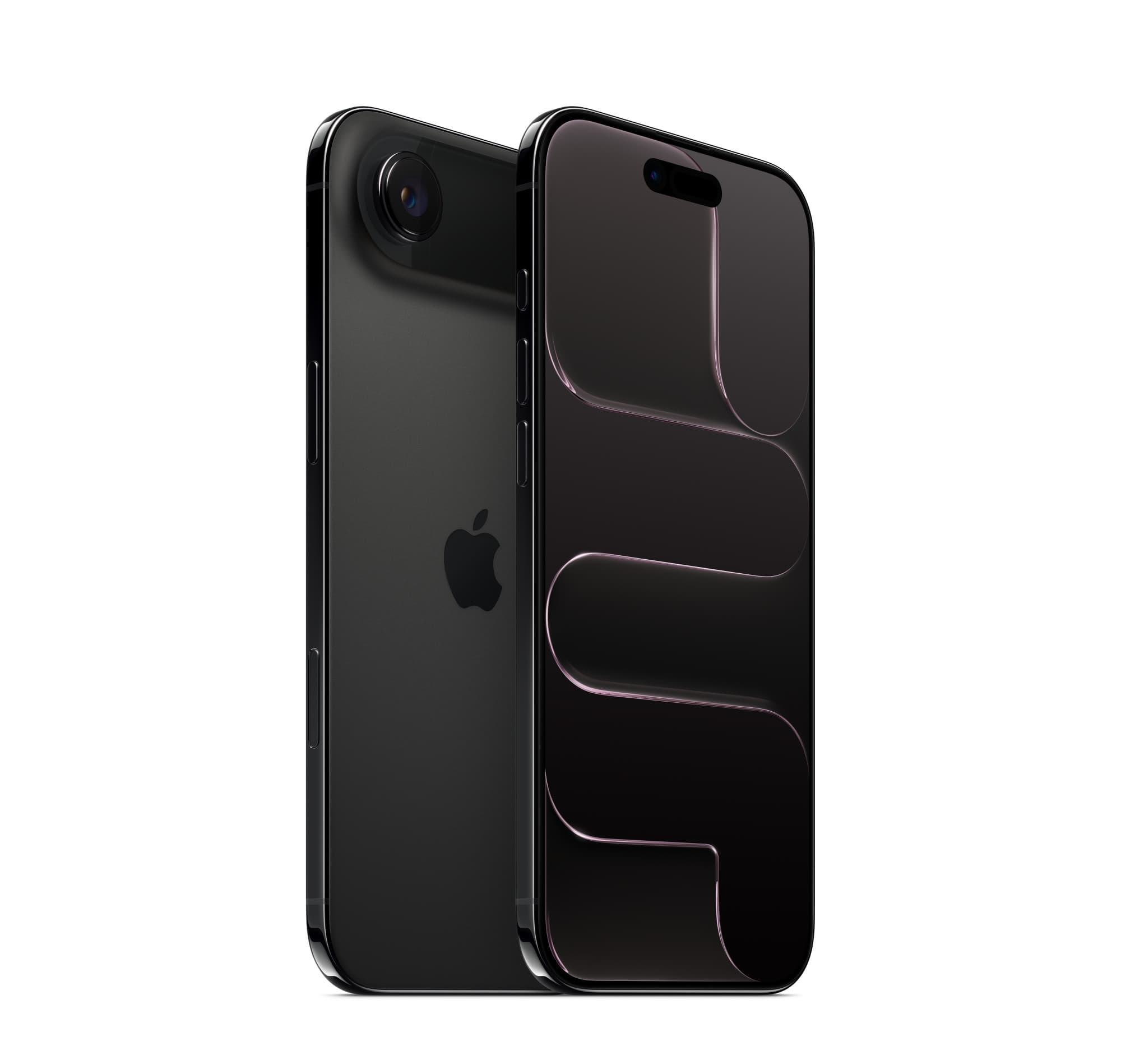 iPhone Air i rymdsvart, fram- och baksida