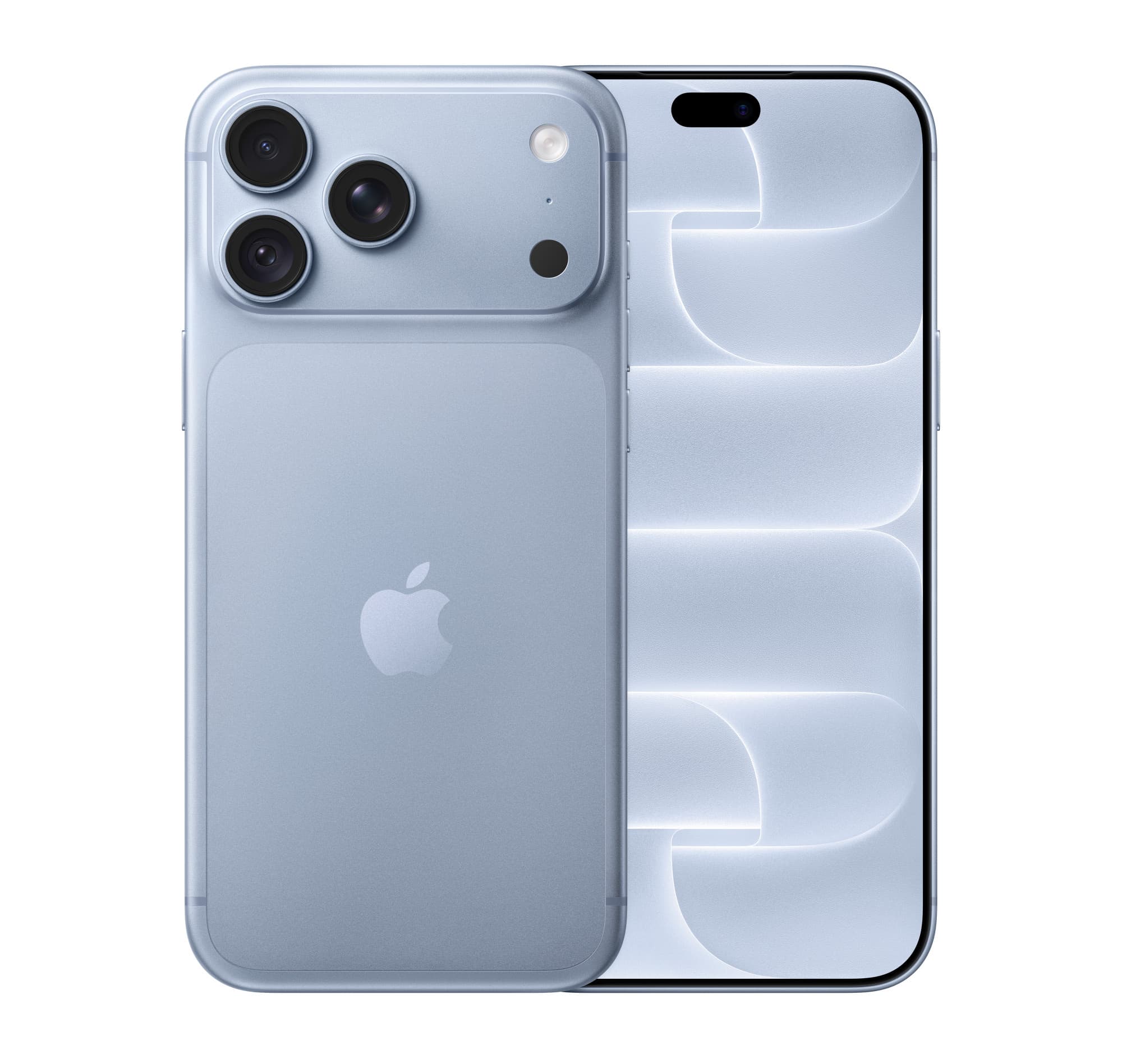 iPhone 18 Pro Max i glaciär, fram- och baksida