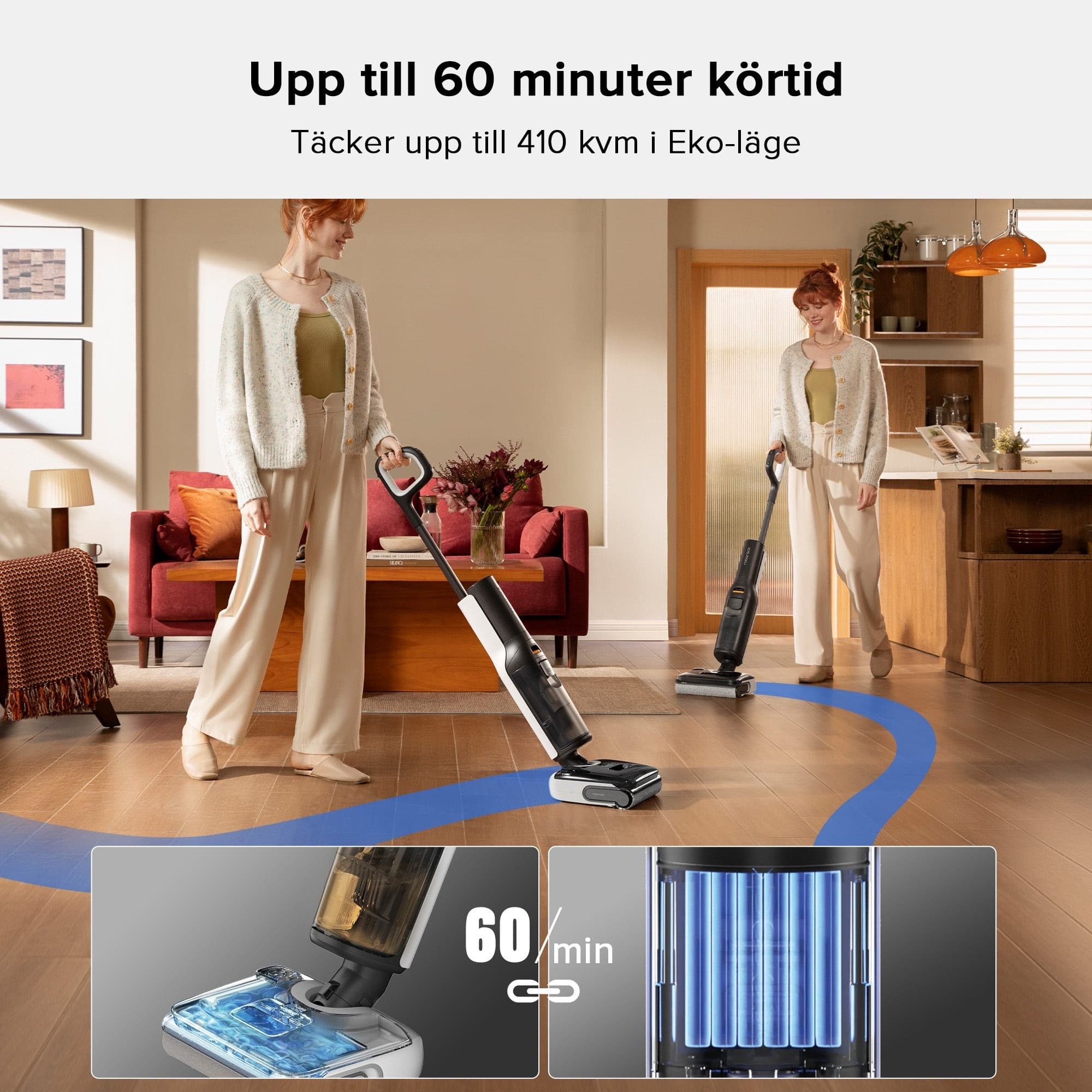 F25 LT i vardagsrummet – upp till 60 minuters drifttid