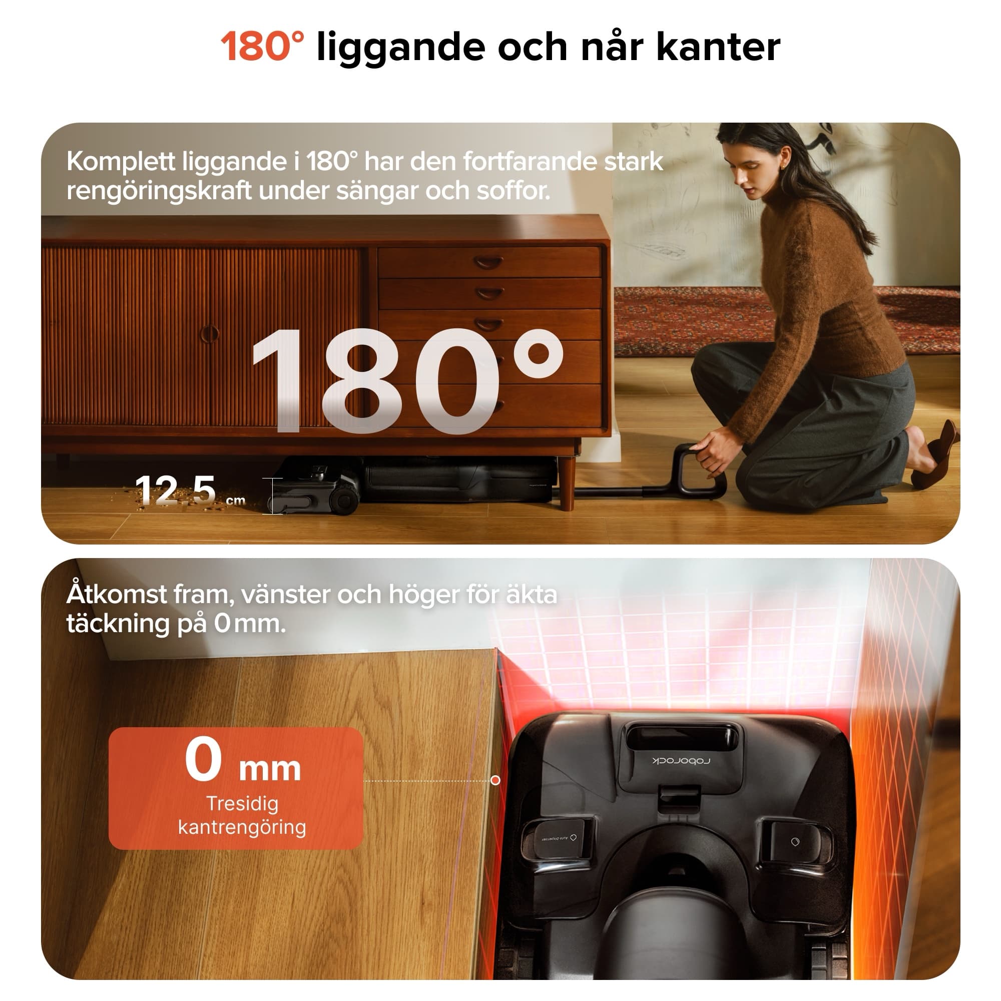 Liggande läge och kantrengöring