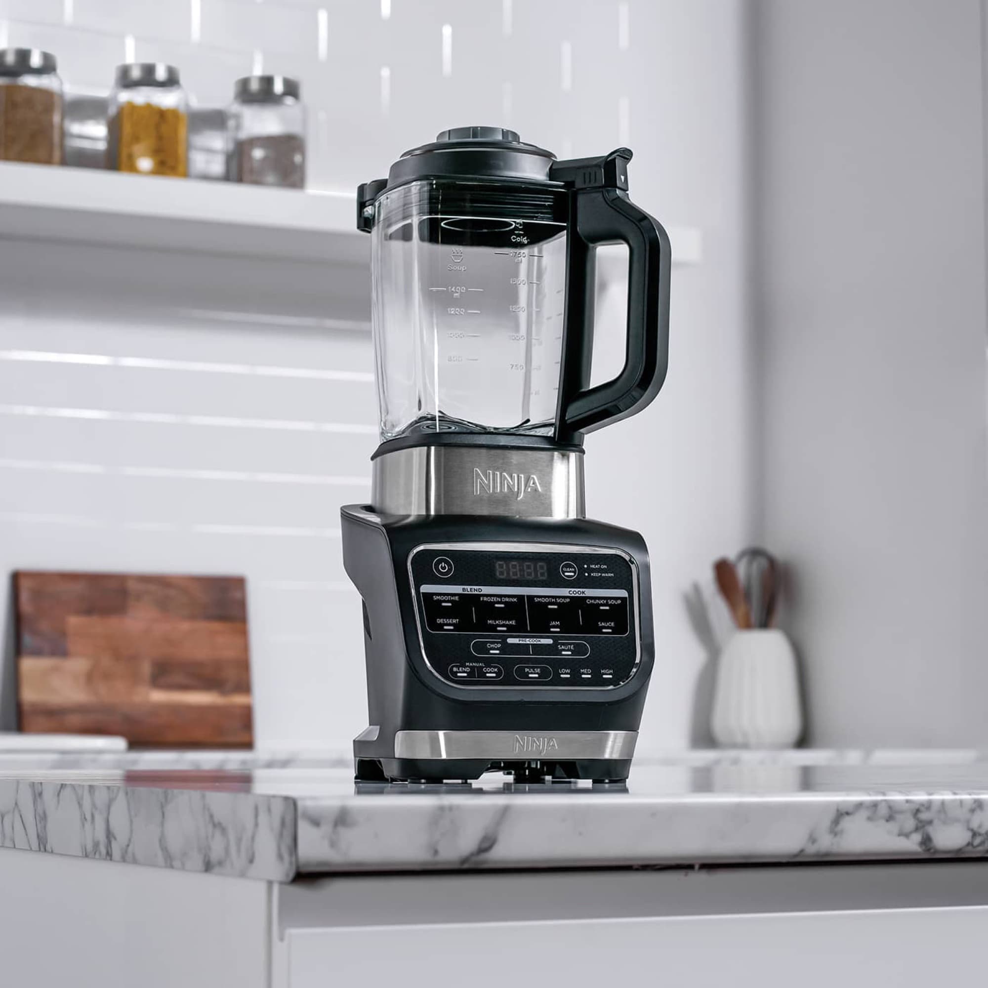 The soup maker in a bright kitchen