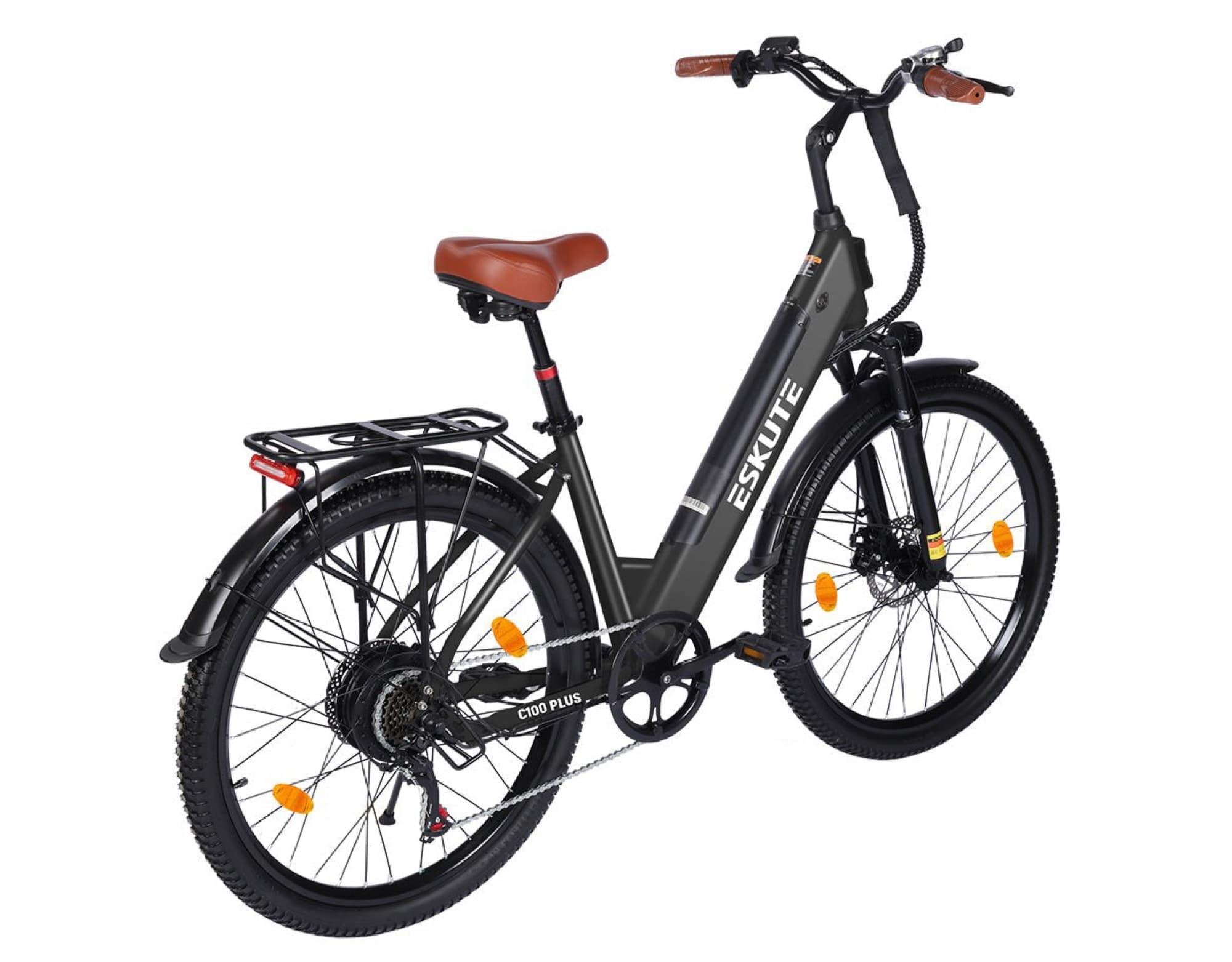 Eskute C100 Plus from behind with rear rack