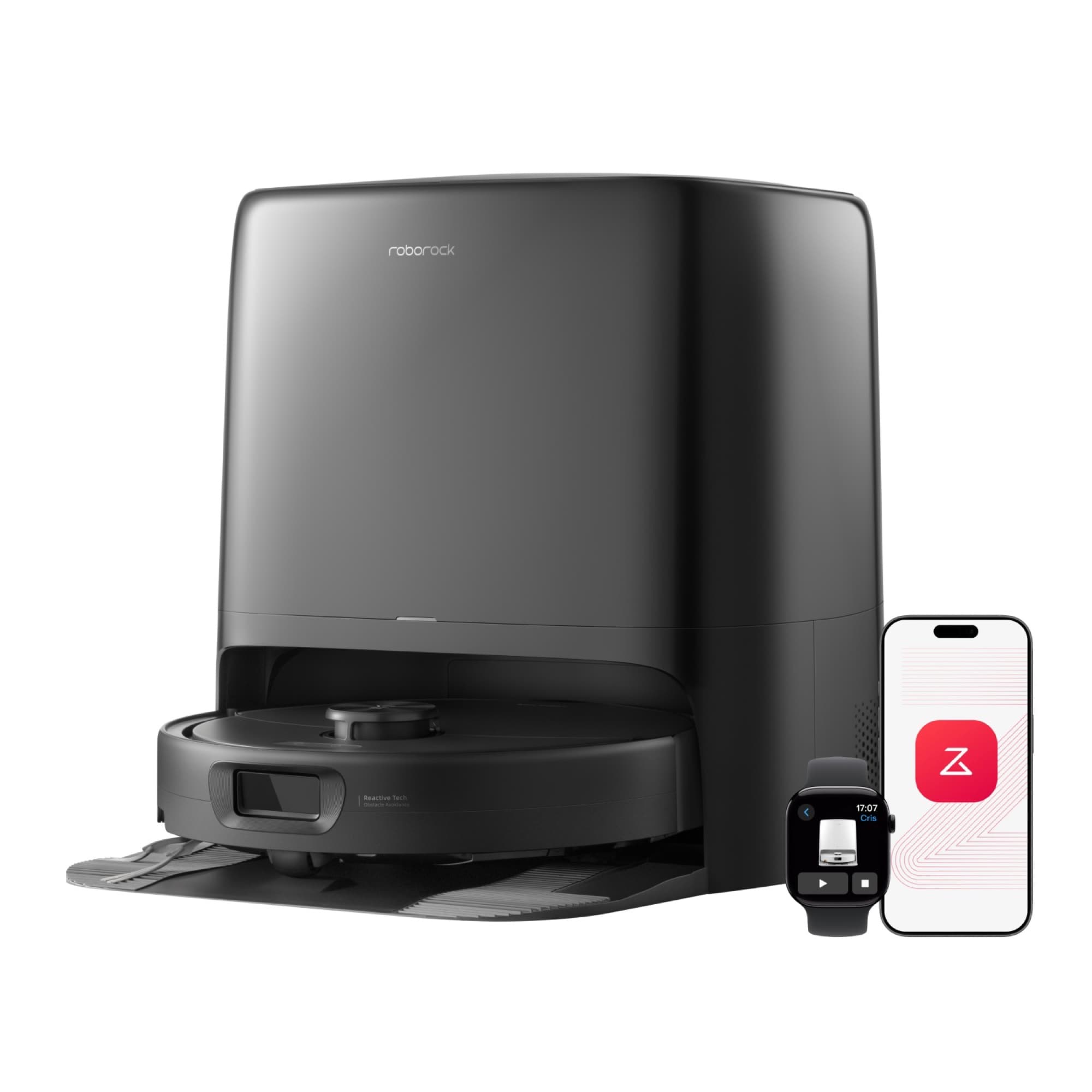 Roborock Qrevo 2 Pro i svart med sin station