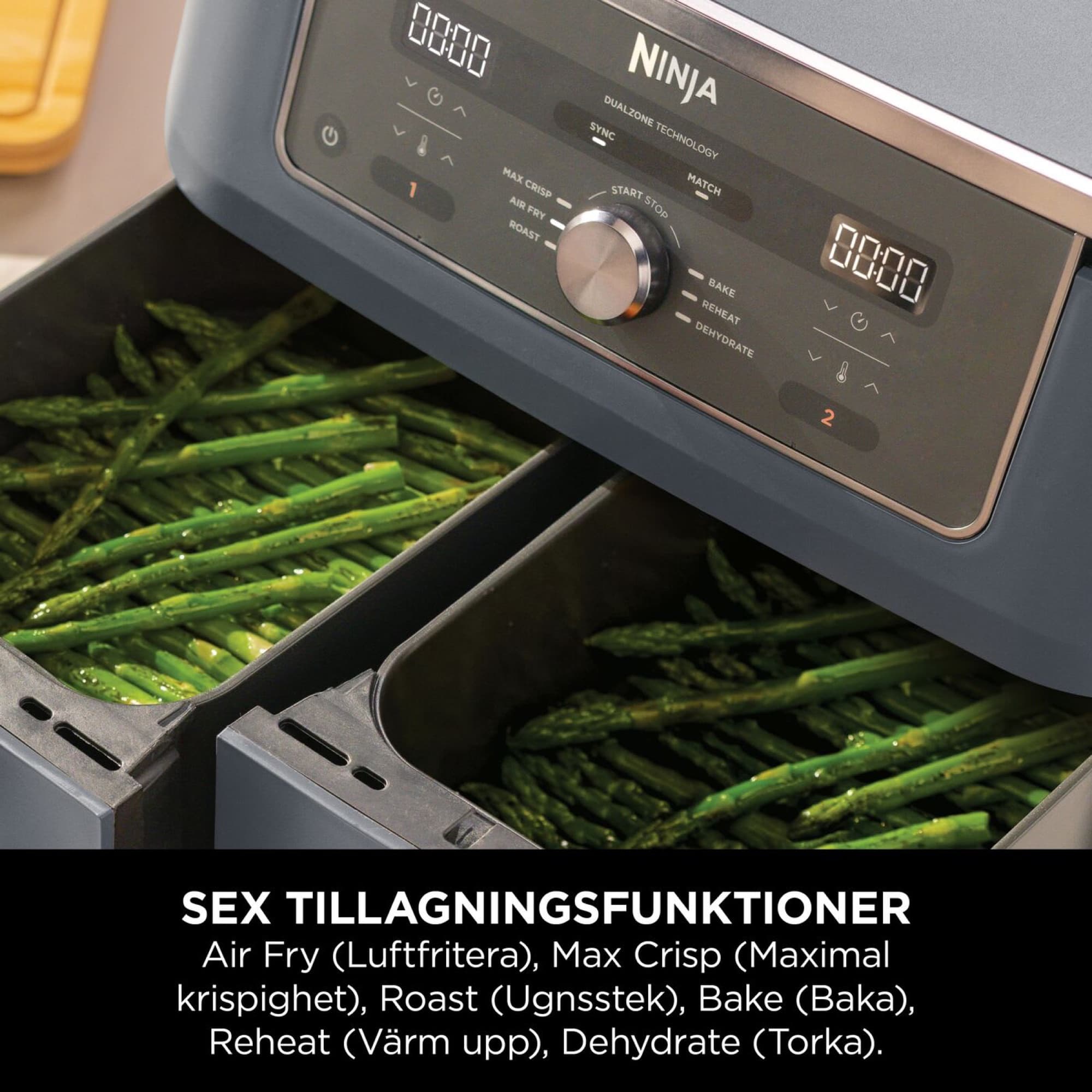 Sparris i båda lådorna, de sex tillagningslägena
