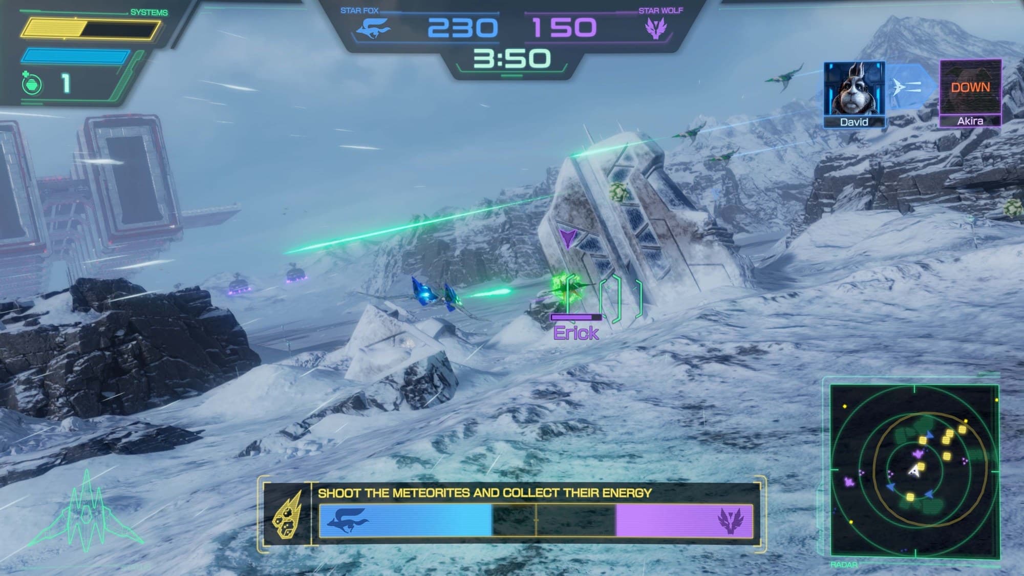 Skärmbild från Star Fox