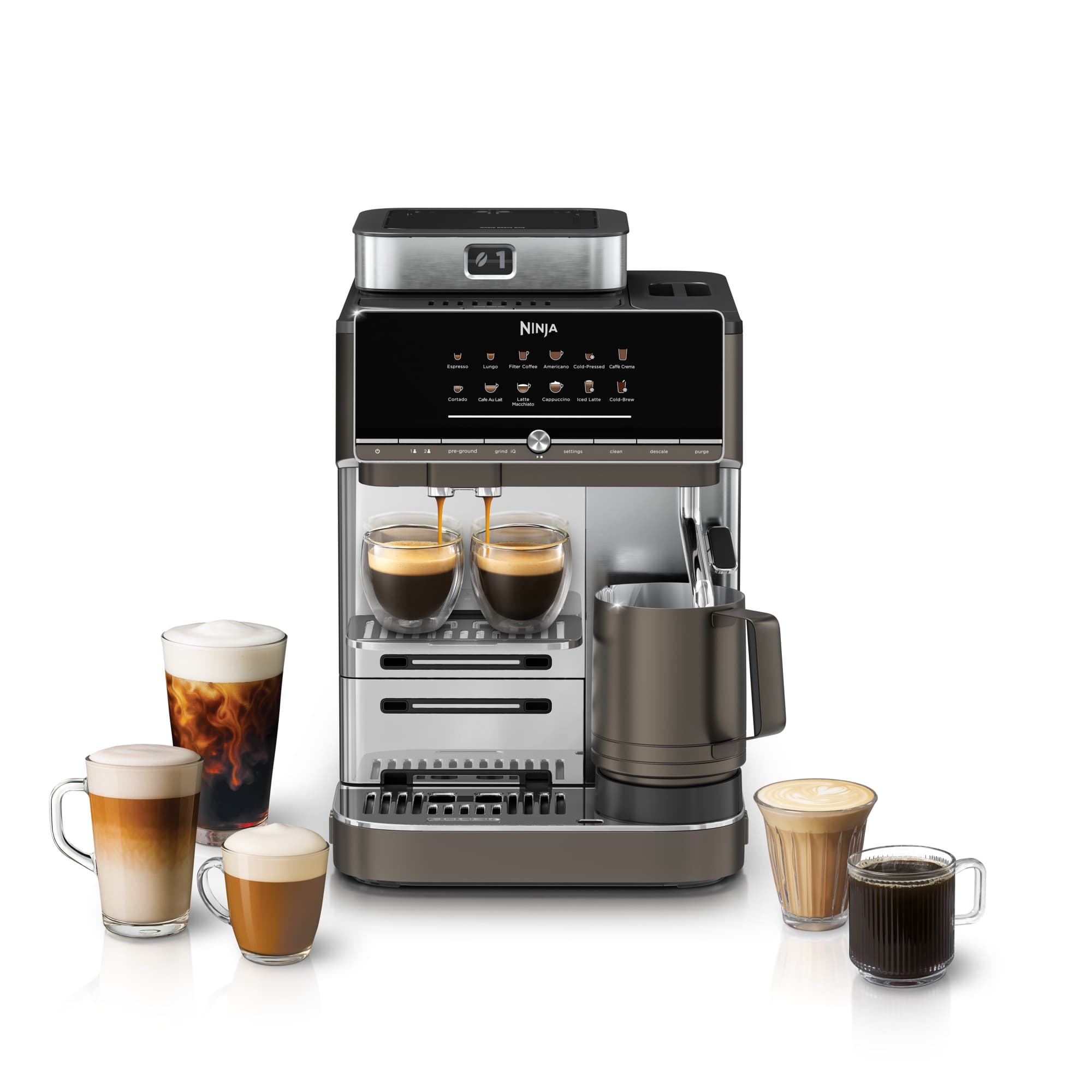 Ninja AutoBarista Pro i brunt med kaffedrycker
