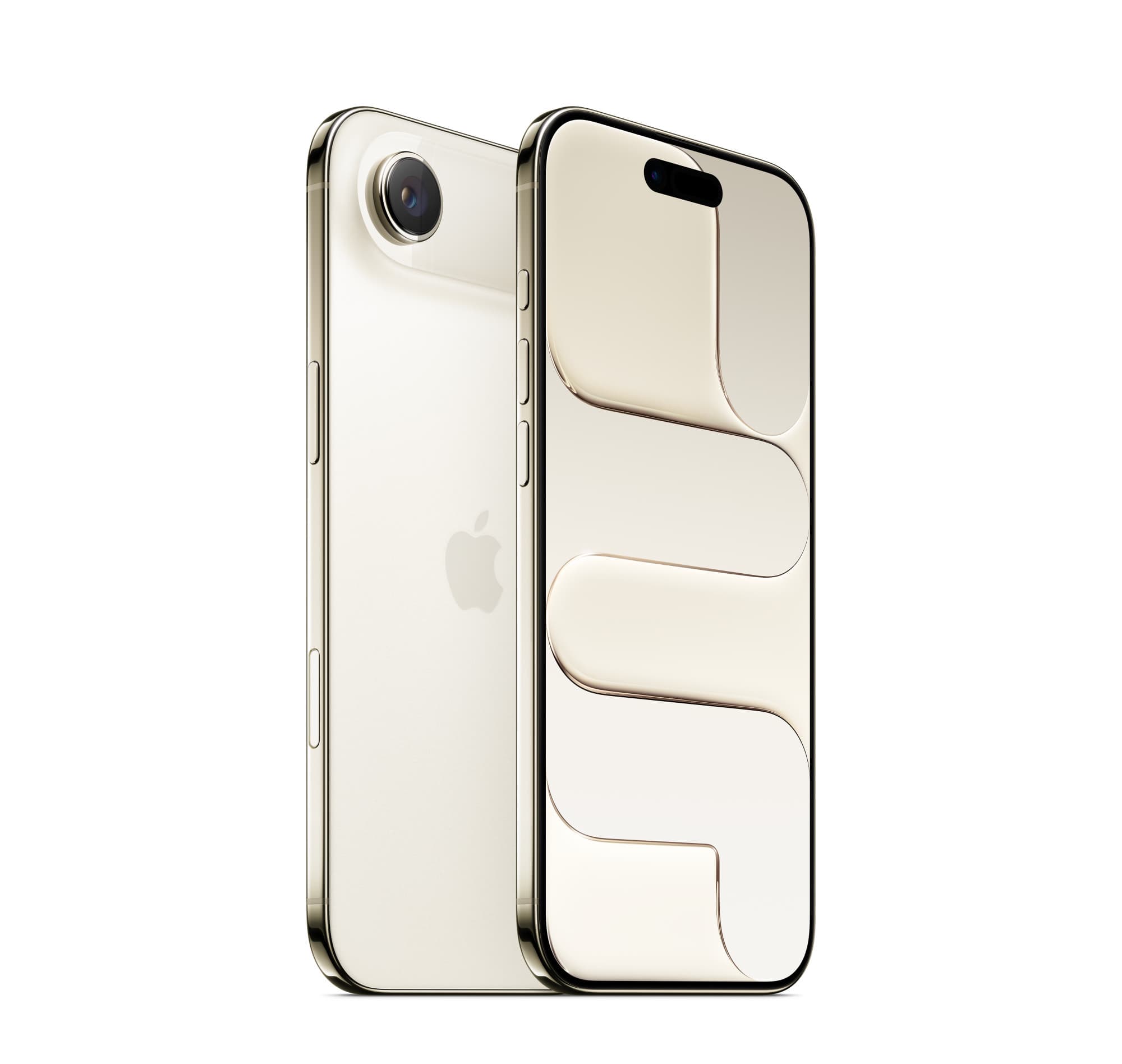 iPhone Air i ljust guld, fram- och baksida