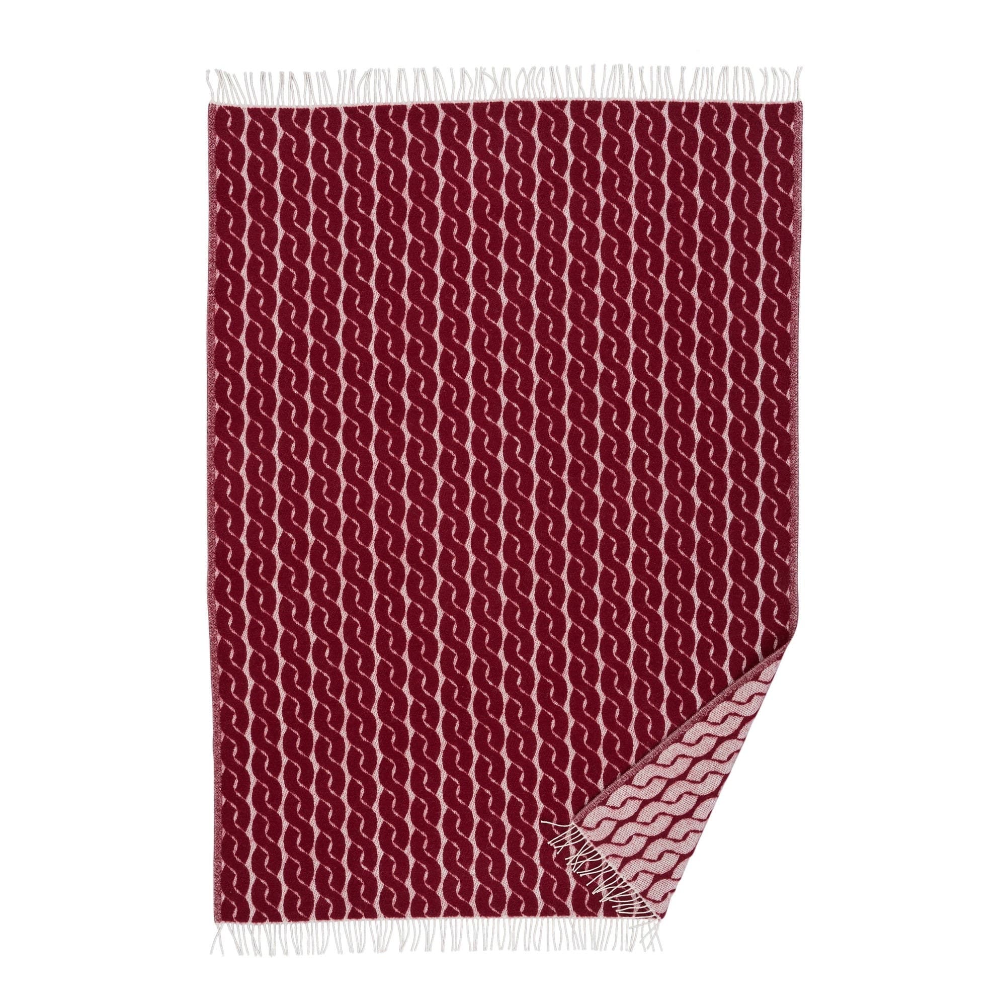 Knit ullfilt 130 × 200 cm i färgen Burgundy
