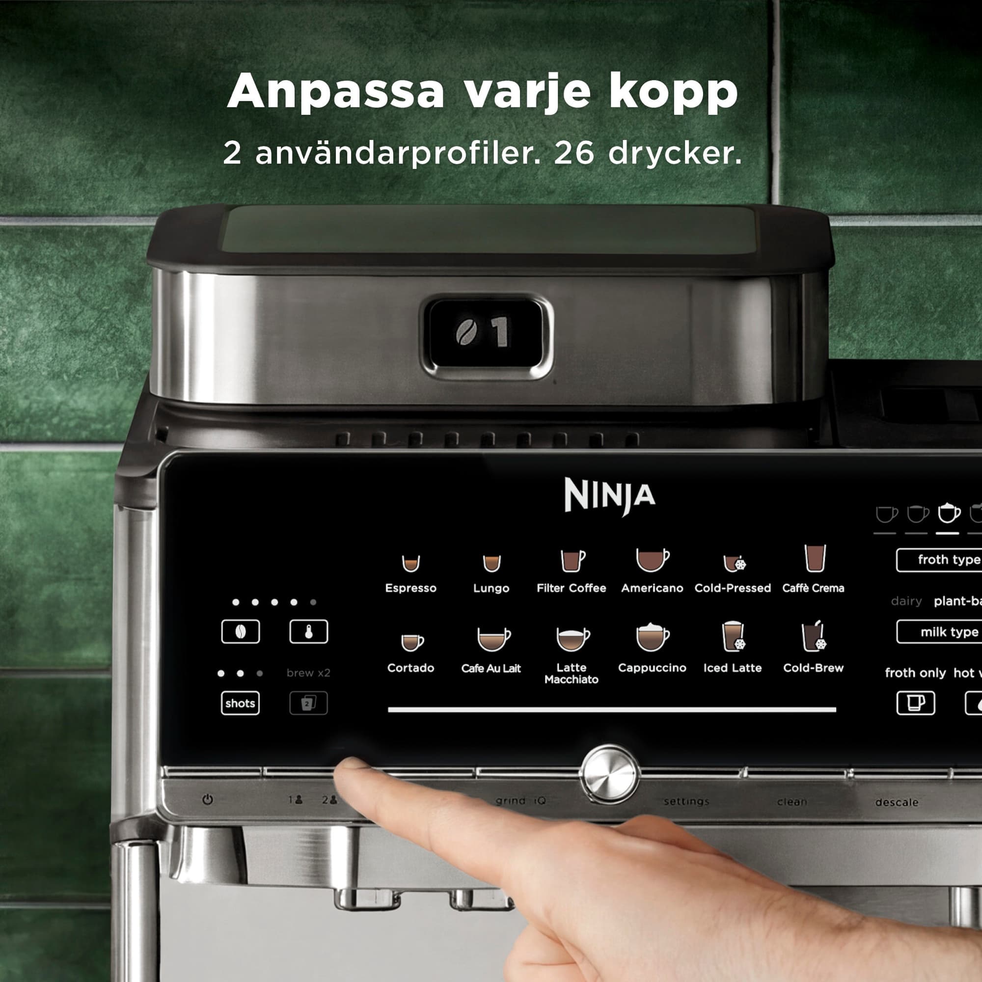 Kontrollpanel med två användarprofiler